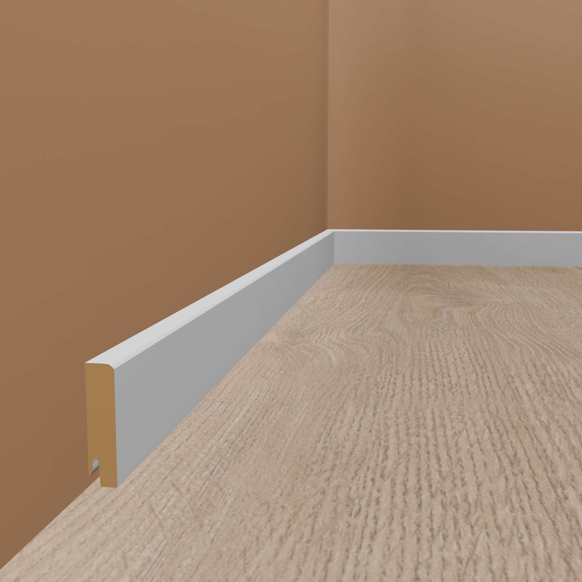 Sockelleiste Lübeck Echtholzfurnier 16 x 60 x 2500 mm Weiß Fußleiste by PROVISTON