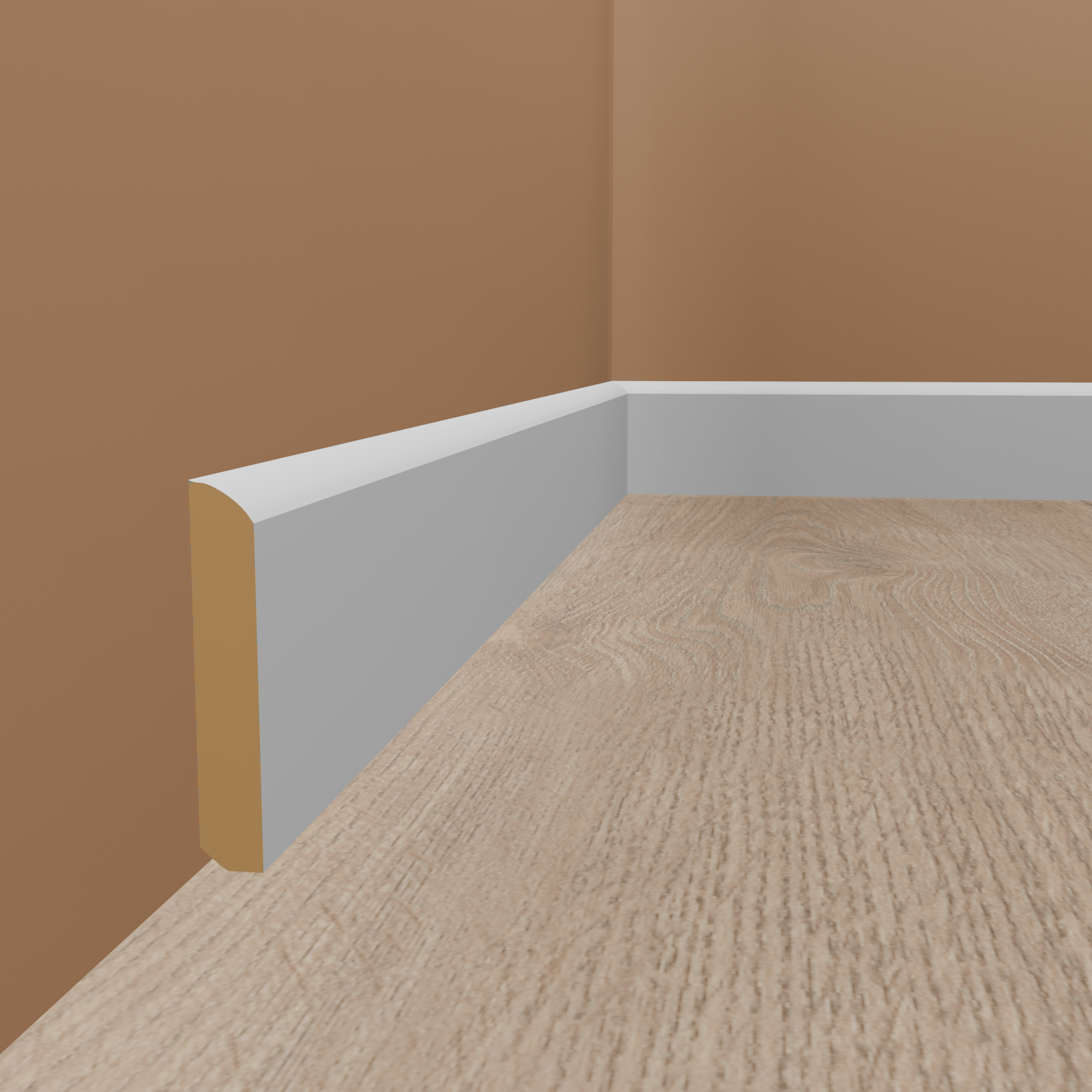 Sockelleiste "Braunschweig" Massivholz 16 x 58 x 2400 mm Weiß moderne Fußleiste by PROVISTON