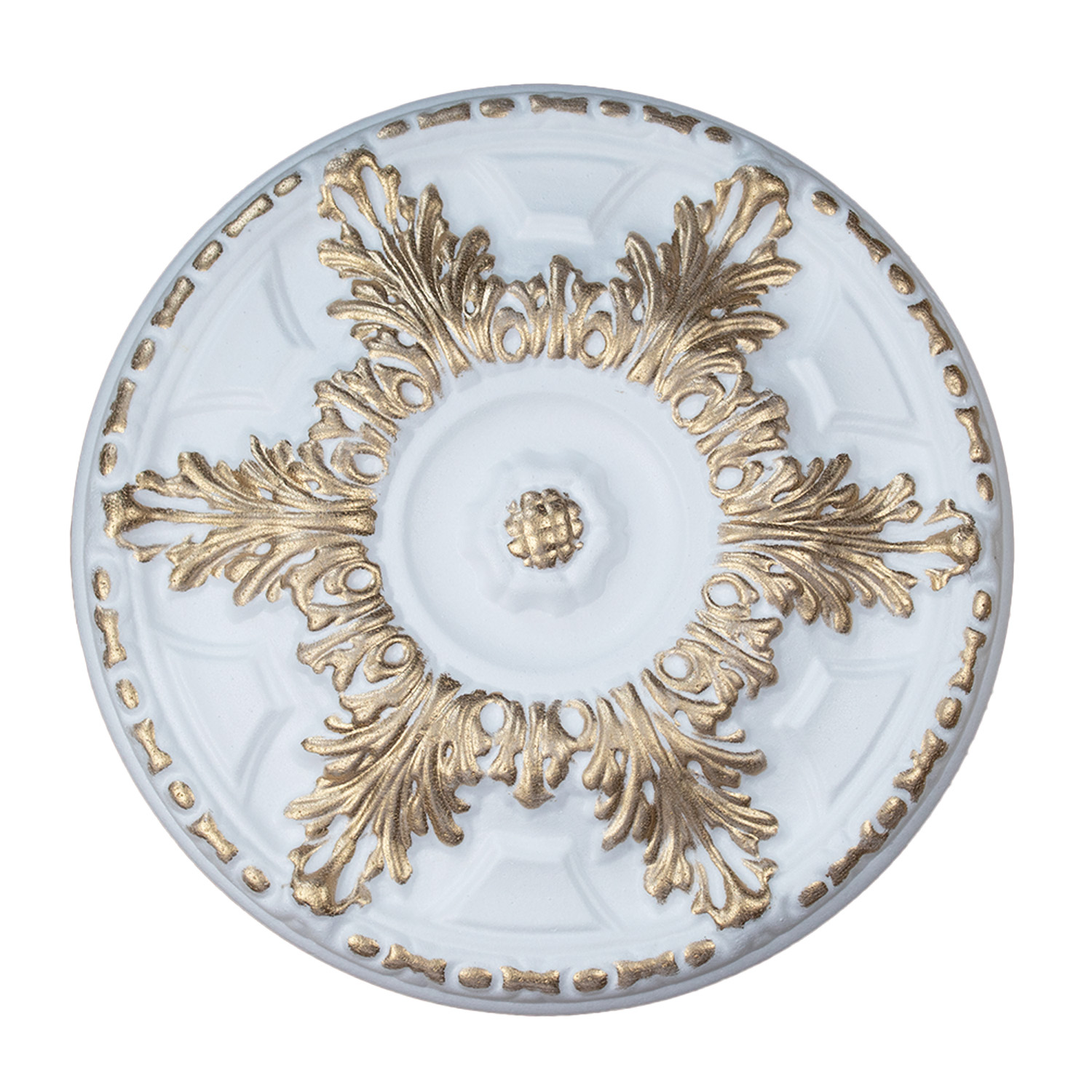 Marbet | Stuckrosette "R2" GOLD | Ø 40 cm | Styropor | weiß