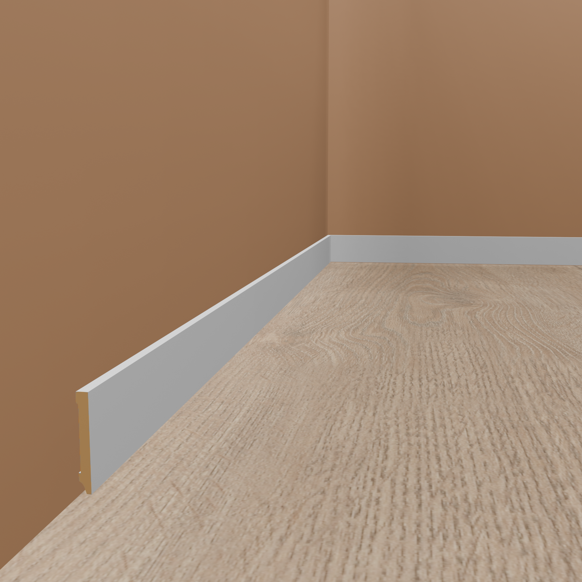 Sockelleiste Eckiges Profil 10 x 40 x 2500 mm MDF foliert Weiß Klassisch by PROVISTON