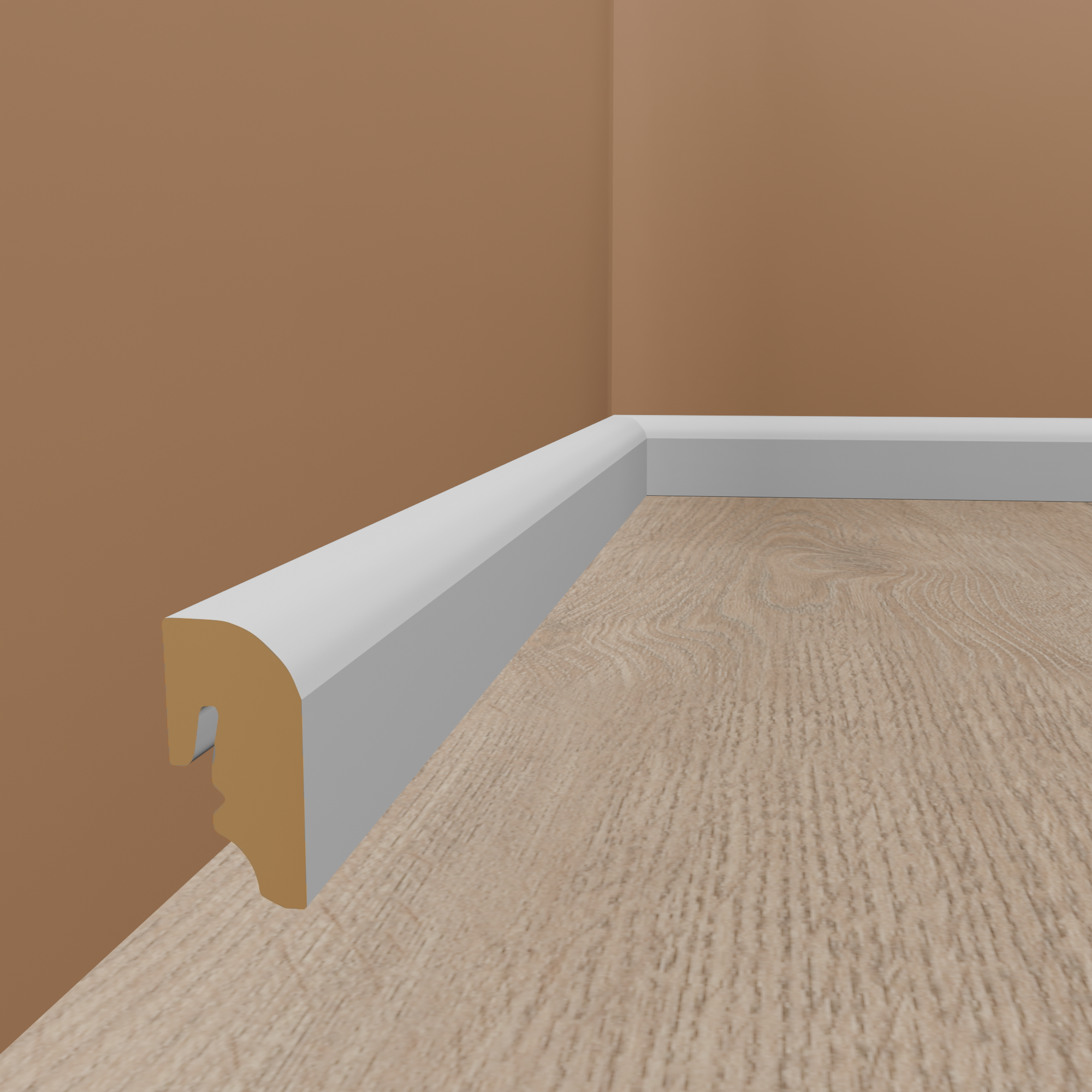 Neuhofer Sockelleiste "Boves" FU049L MDF 20 x 40 x 2400 mm Weiß Fußleiste