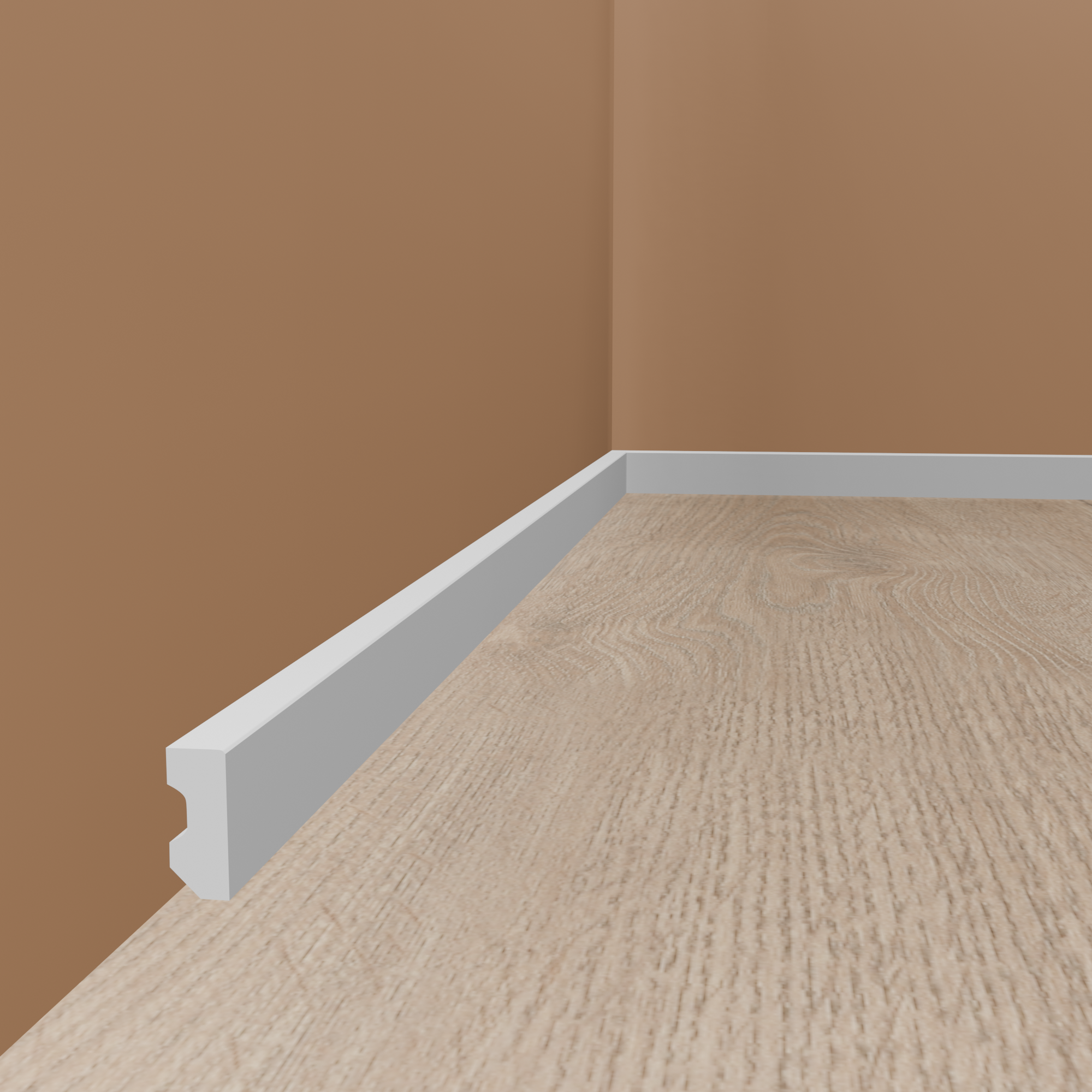 PROVISTON Sockelleiste Kunststoff Weiß | Moderne Fußleiste eckiges Profil in versch. Höhen