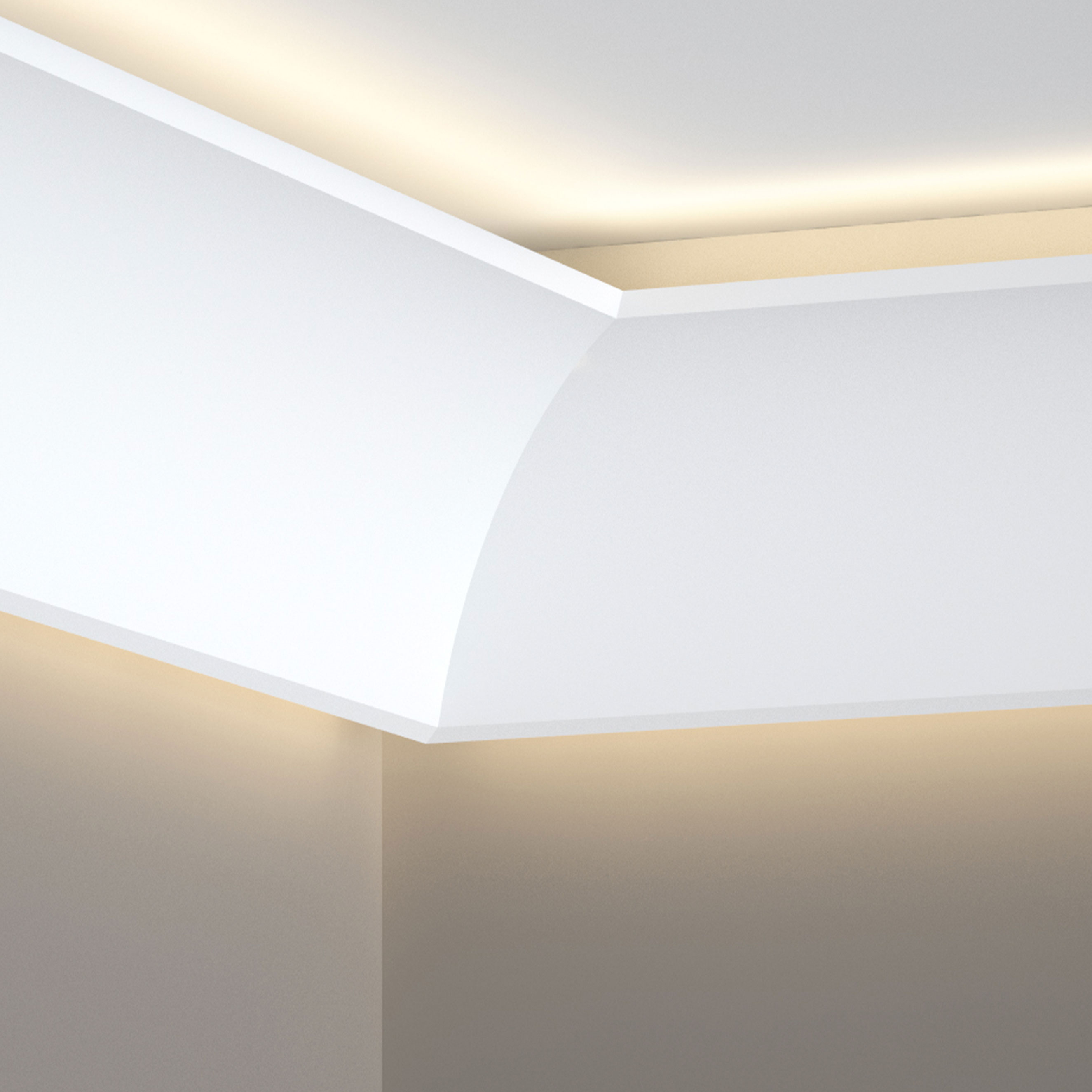 Mardom Innenwinkel | Für Lichtleiste "QL002" Polyurethan Marmor Creme