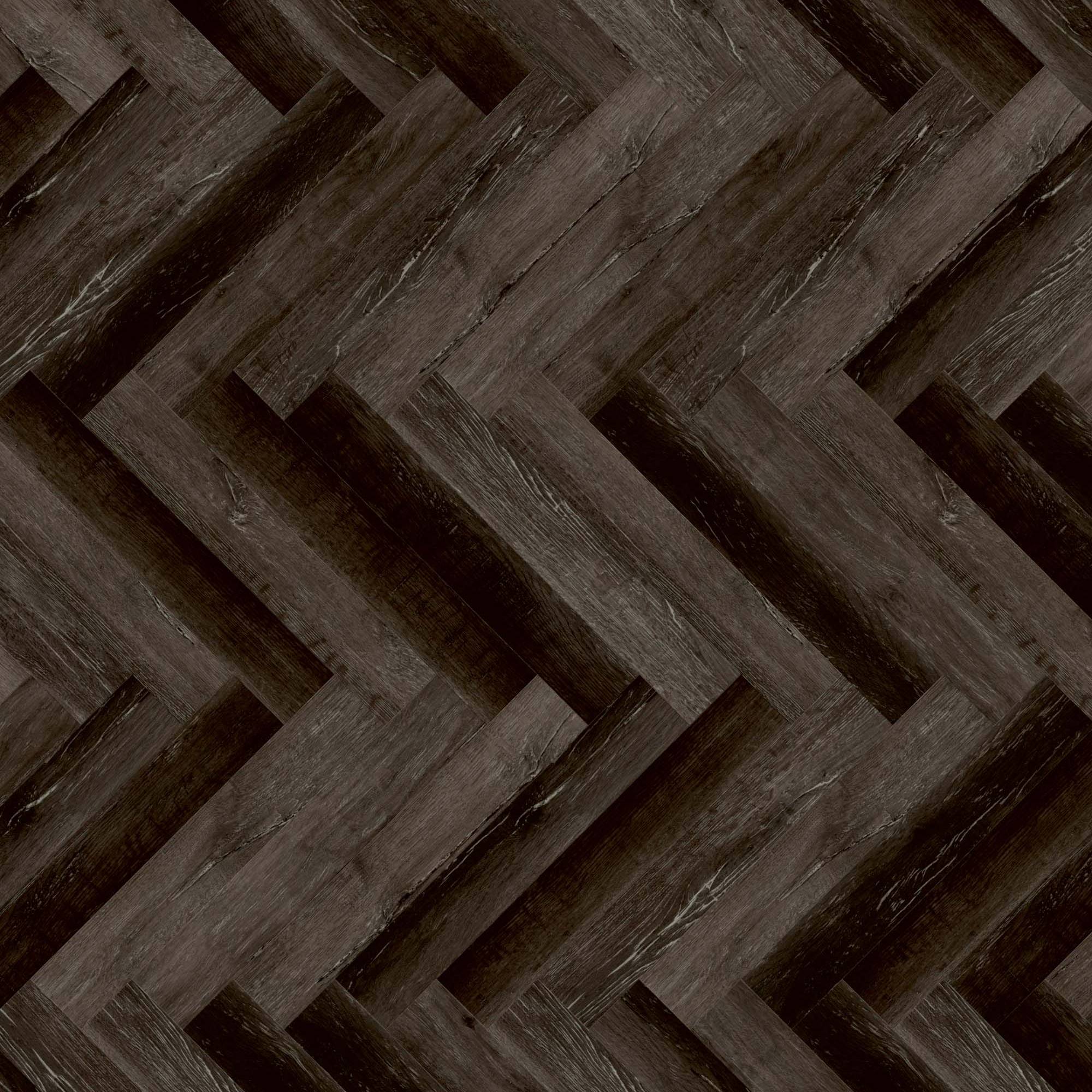 Vinylboden 24H3 8153H Fischgrät Designbelag 609.6x101.6x5.5 mm Klick Vinyl Holzoptik Schwarz NKL31