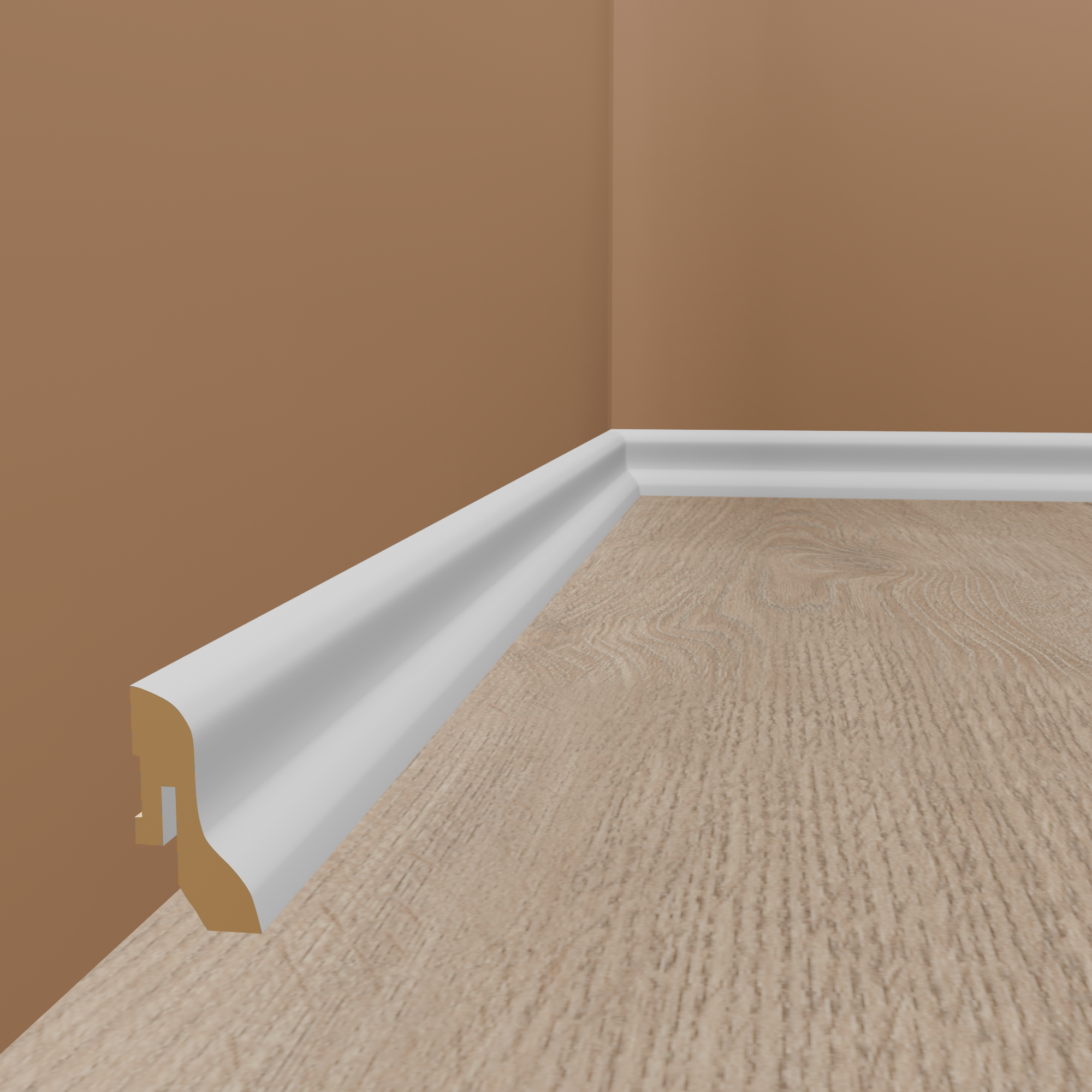 Fußleiste MDF Sockelleiste x 40 x 2500 mm Weiß Foliert Abgerundet by PROVISTON