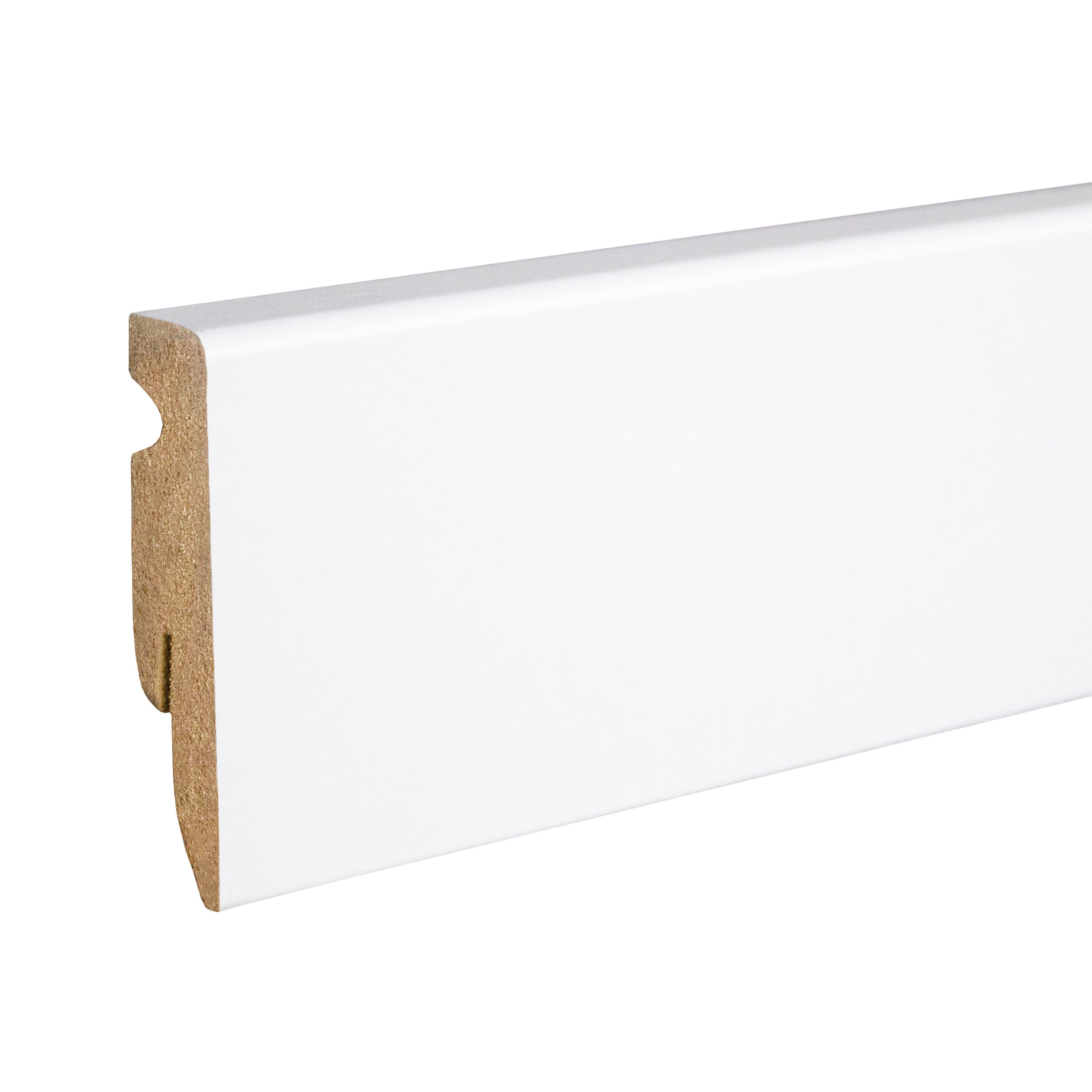 PROVISTON | eckige Sockelleiste | 15 x 58 x 2400 mm | weiß foliert | MDF Bodenleiste | Fußleiste