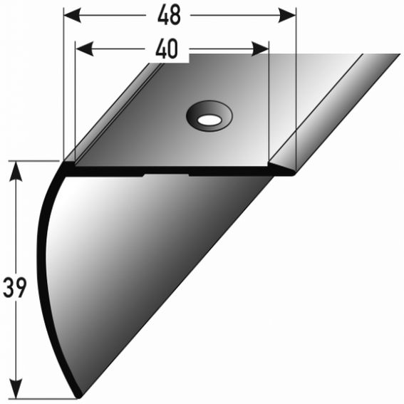 PROVISTON Treppenkanten- & Winkelprofile Midland Höhe 39 mm Breite 48 mm Aluminium eloxiert