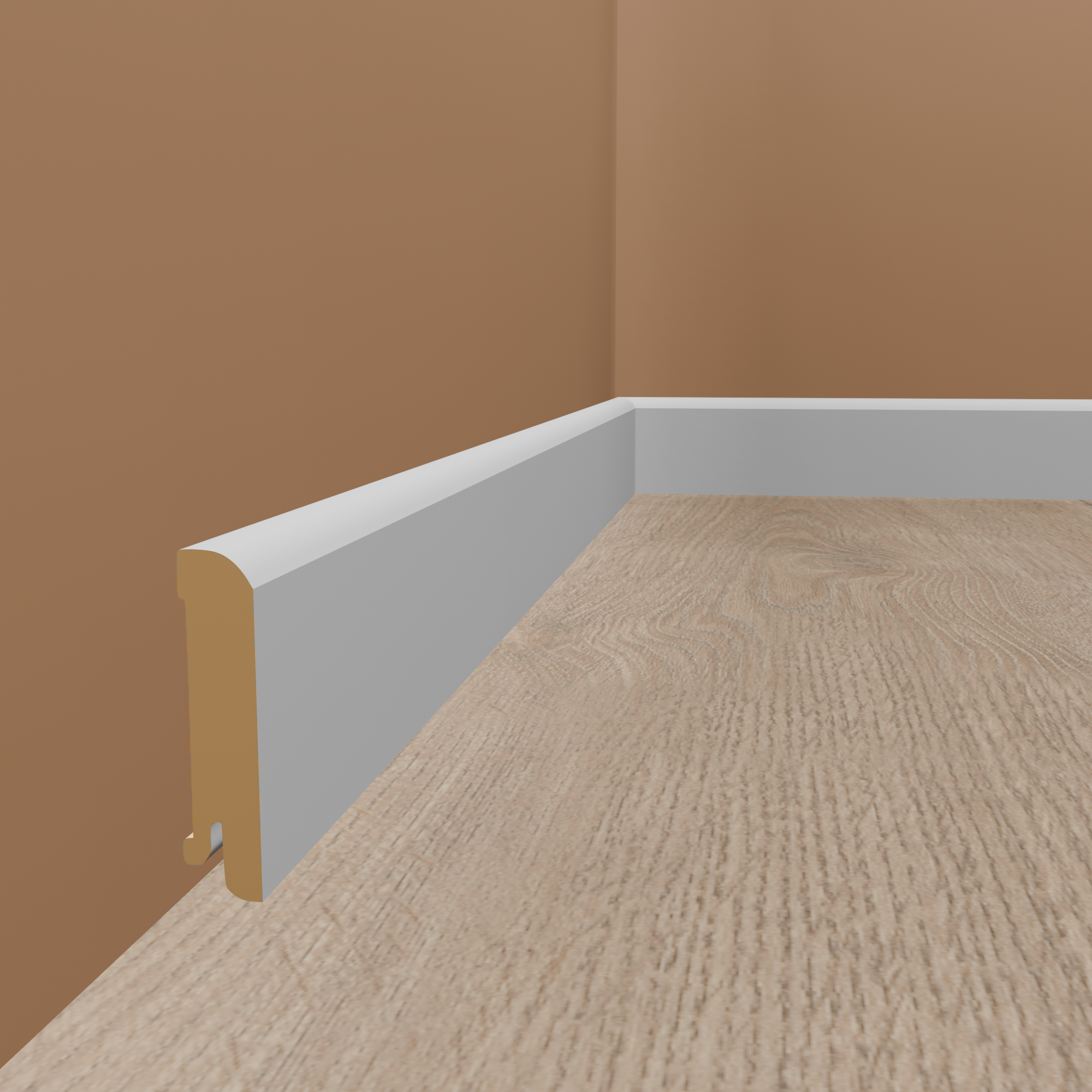 Sockelleiste "Halle" Echtholzfurnier 16 x 40 x 2500 mm Weiß Modern by PROVISTON