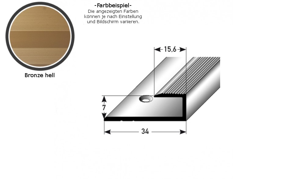 PROVISTON Einfass- & Abschlussprofile Waterford B 34 mm Einfasshöhe 7 mm Alu eloxiert