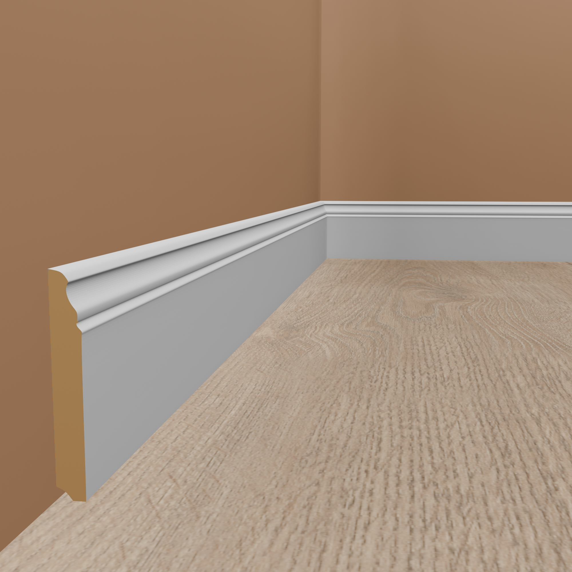 Sockelleiste Moers MDF 16 x 100 x 2500 mm Weiß Berliner Profil by PROVISTON