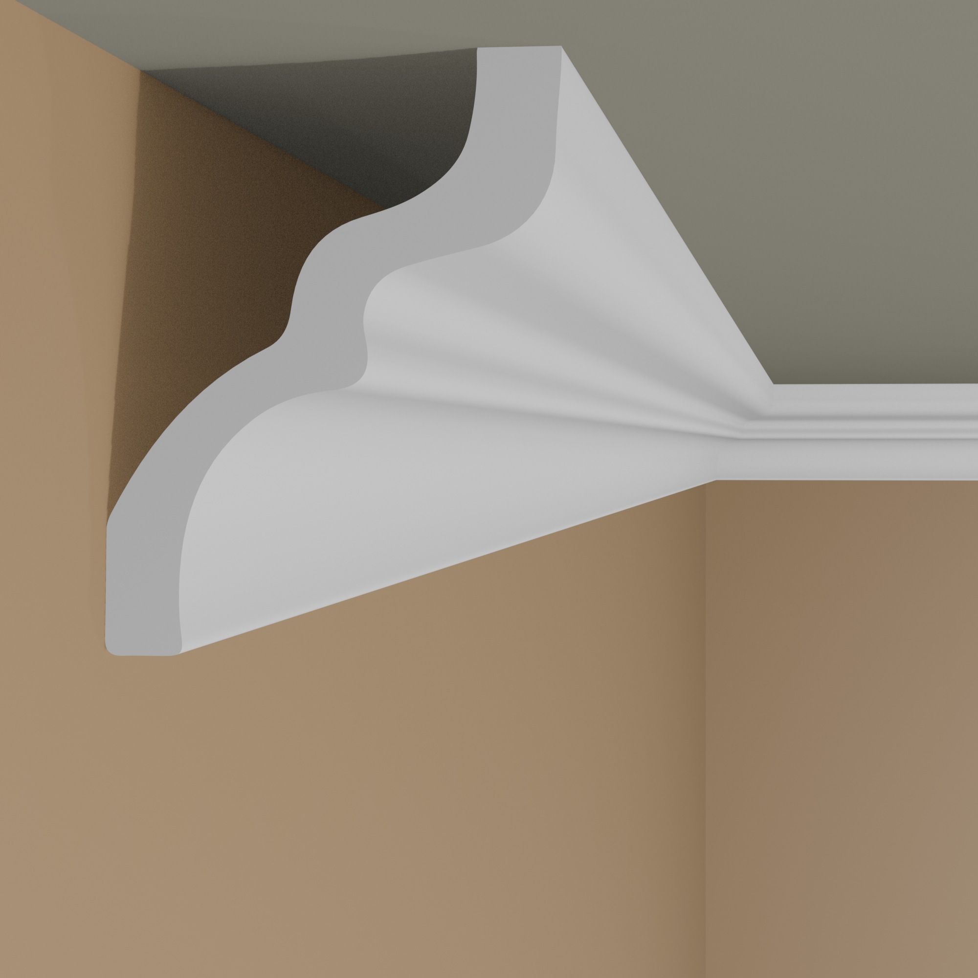 Wiesemann | Stuckleiste Eindhoven 06 | Polystyrol | 61 x 76 x 2000 mm | Deckenleiste | Weiß