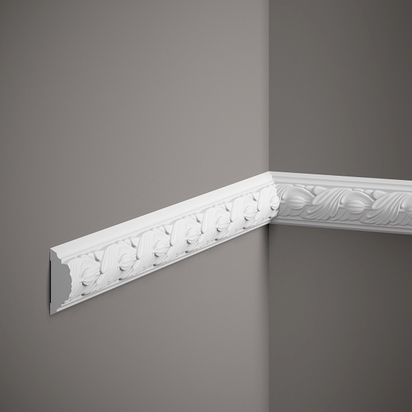 Mardom Wandleiste MDC258 Profoam 20 x 54 x 2000 mm Weiß Zierleiste Jugendstil