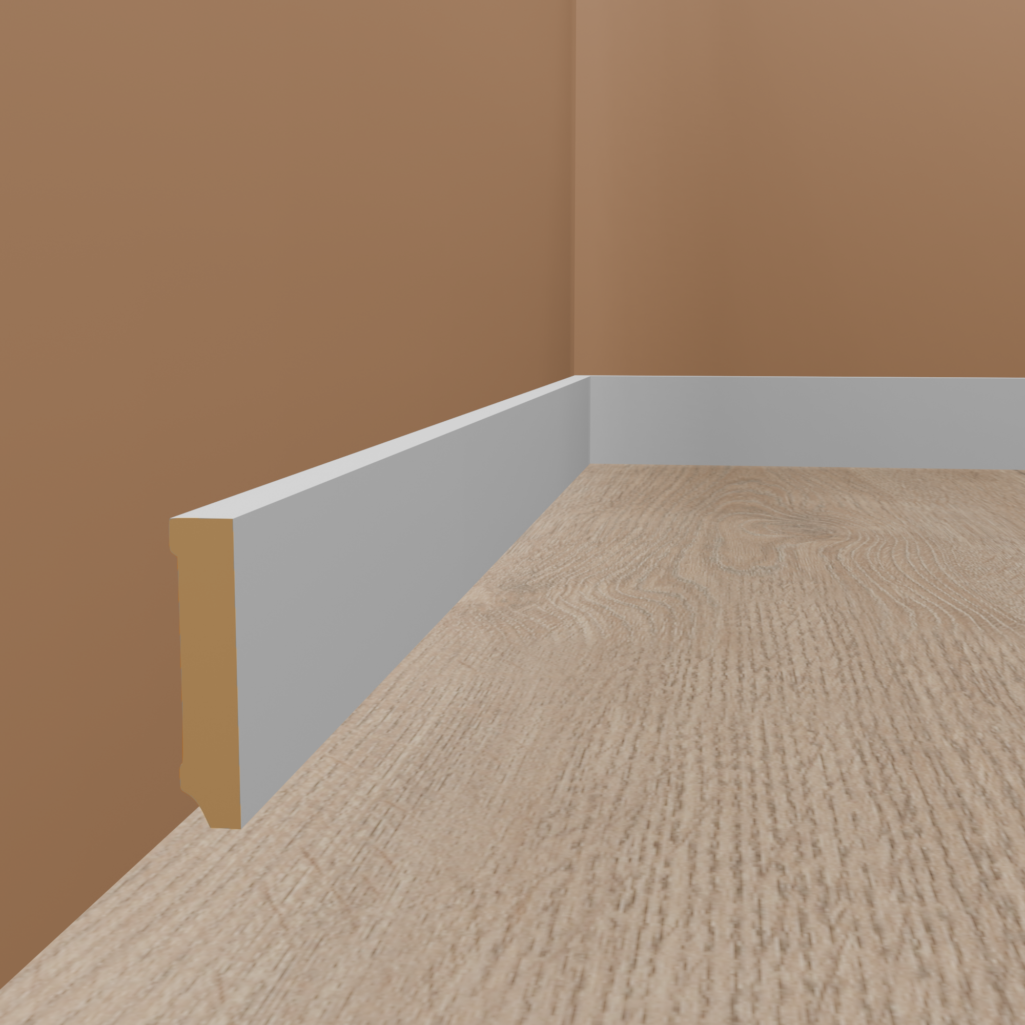 Sockelleiste Celle MDF 16 x 80 x 2500 mm Weiß Eckig by PROVISTON