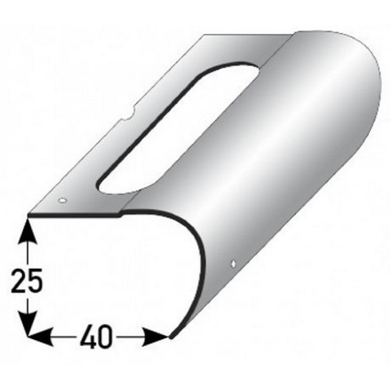 Reparaturwinkel für Treppensanierung, für Betontreppen, verzinkter Stahl, 25 mm Nase, inkl. Befestigungszubehör (Default)
