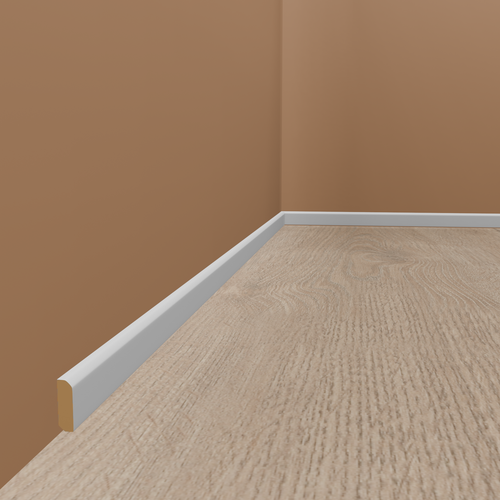 Abdeckleiste Graz Massivholz 8 x 22 x 2000 mm Weiß Fußleiste by PROVISTON