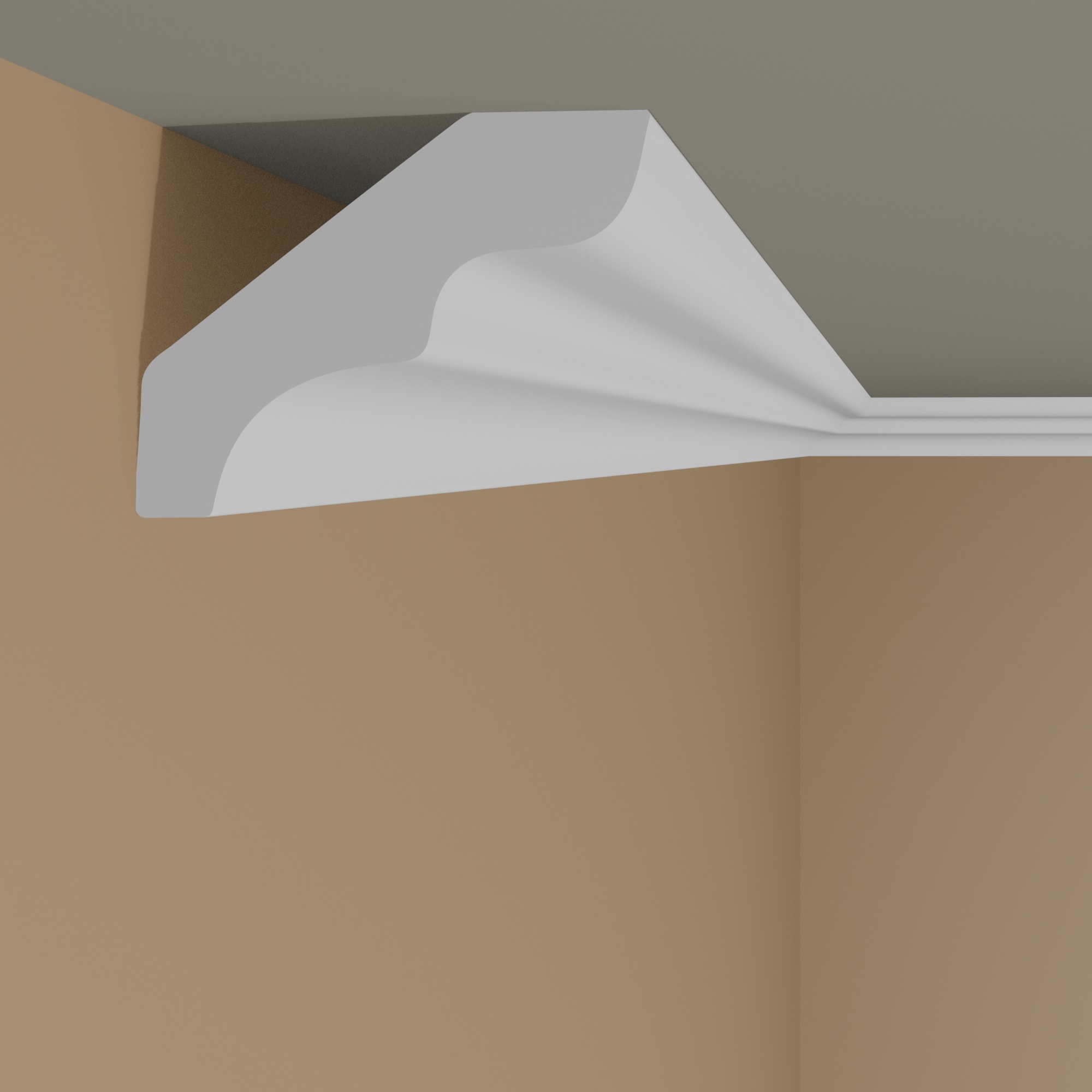 Wiesemann Stuckleiste Eindhoven 04 Polystyrol 34 x 28 x 2000 mm Deckenleiste Weiß