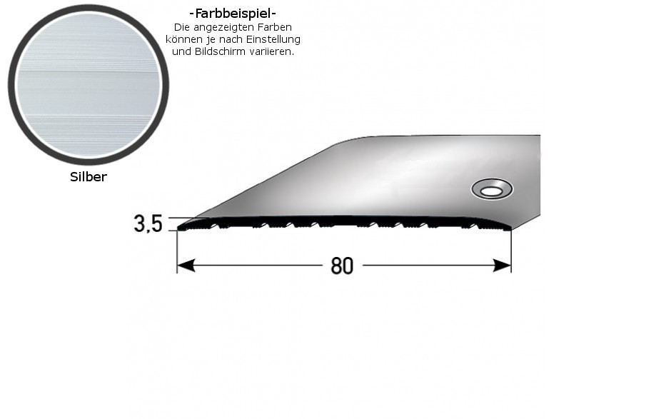 PROVISTON Übergangsprofil Höhe 3.5 mm Breite 80 mm Übergangsschiene Aluminium
