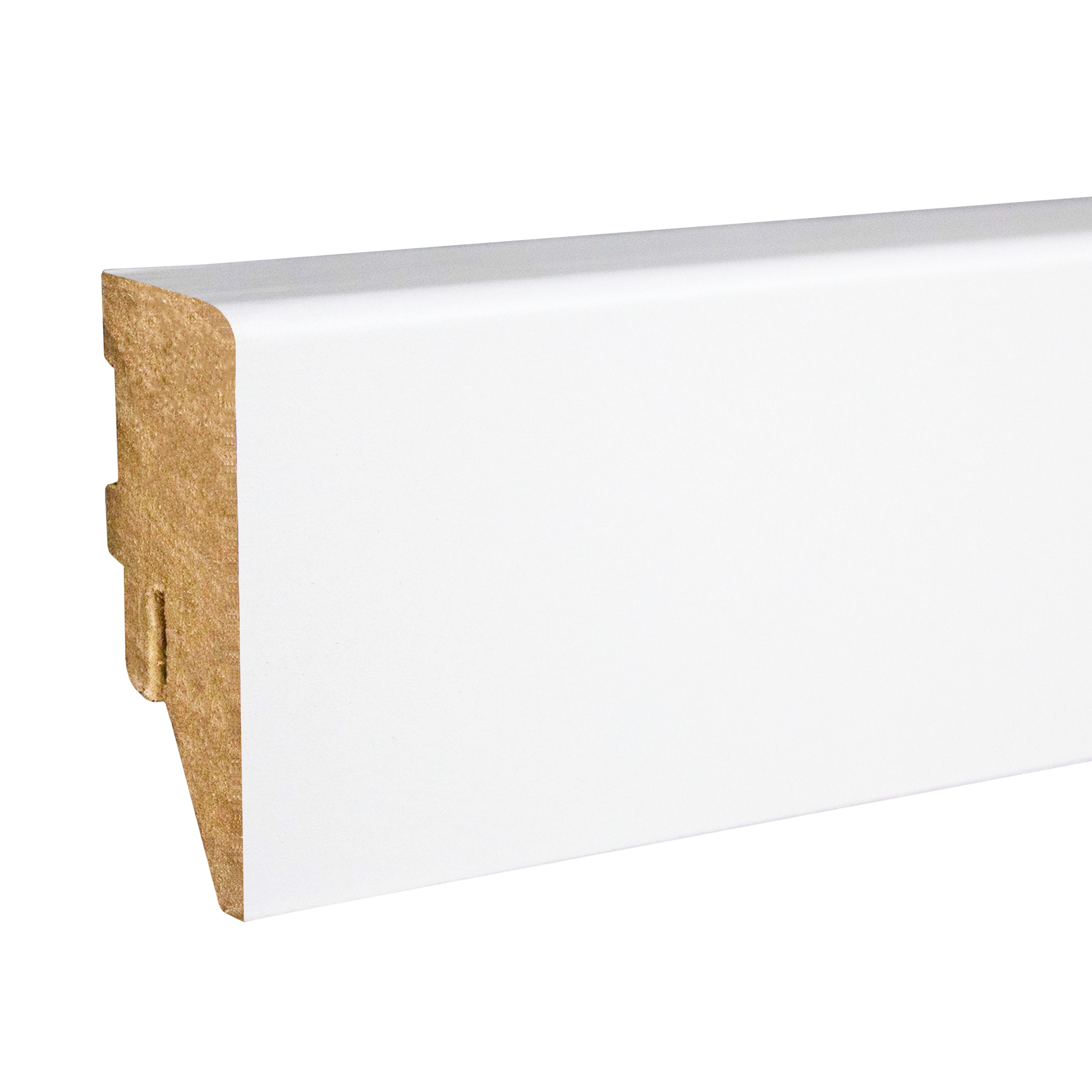 PROVISTON Sockelleiste weiß 19 x 50 x 2500 mm Fußleiste MDF Klick-System foliert