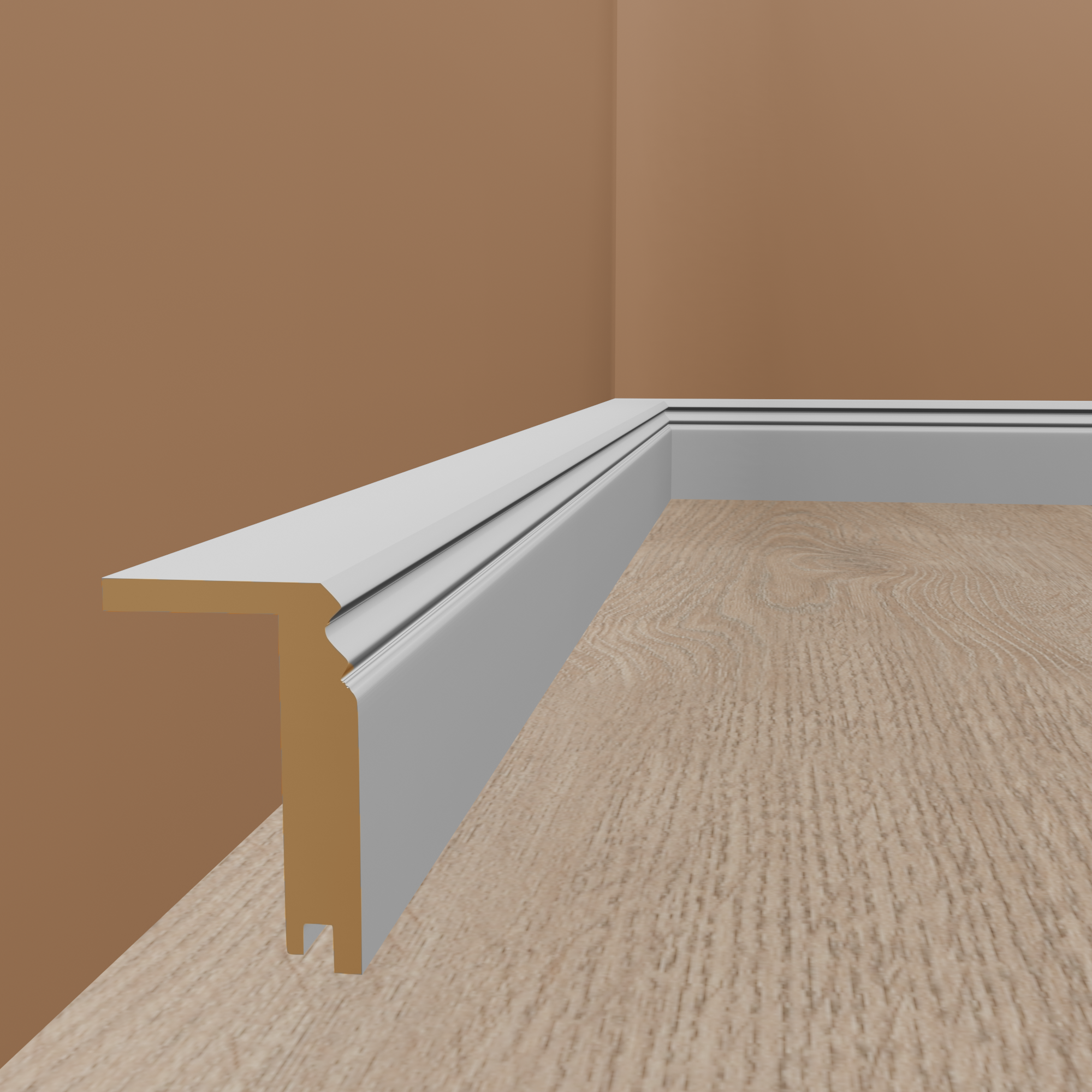 Heizrohrabdeckleiste bis 88 mm MDF 64 x 96 x 2500 mm Berliner Profil by PROVISTON