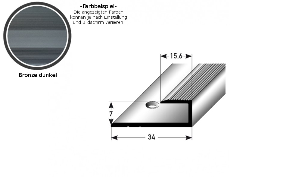 Einschubprofil "Waterford" für Laminat, 7 mm Einfasshöhe, Aluminium eloxiert, gebohrt-bronze dunkel-1 (Default)