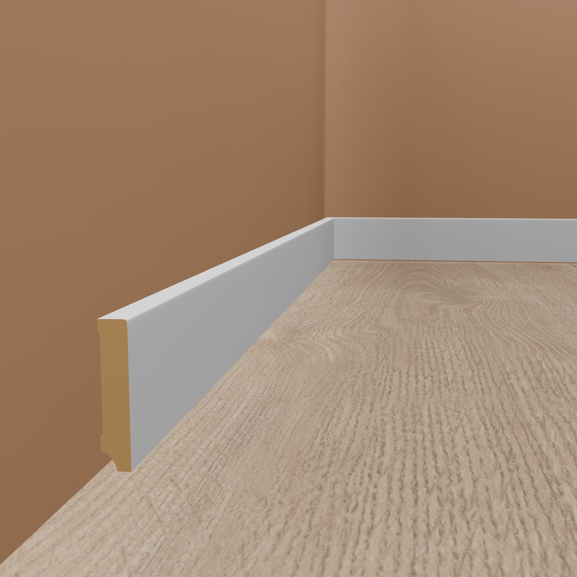 Fußleiste "Zwickau" Massivholz 10 bis 16 x 40 x 2500 mm Weiß moderne Sockelleiste by PROVISTON