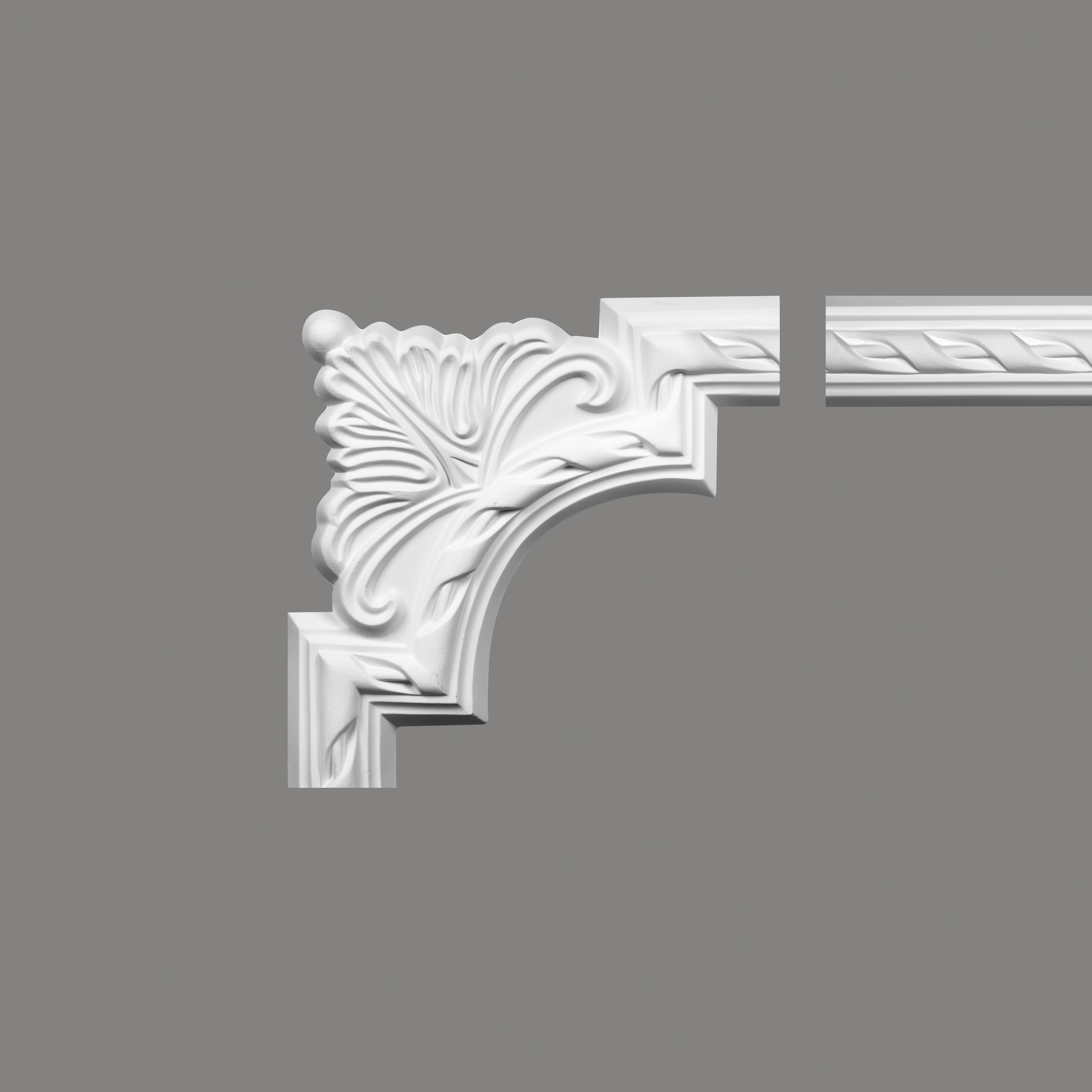 Mardom Eckstück für Wandleiste MDC252 Profoam 54 x 23 x 240 mm Weiß Stuckprofil Stuckleiste