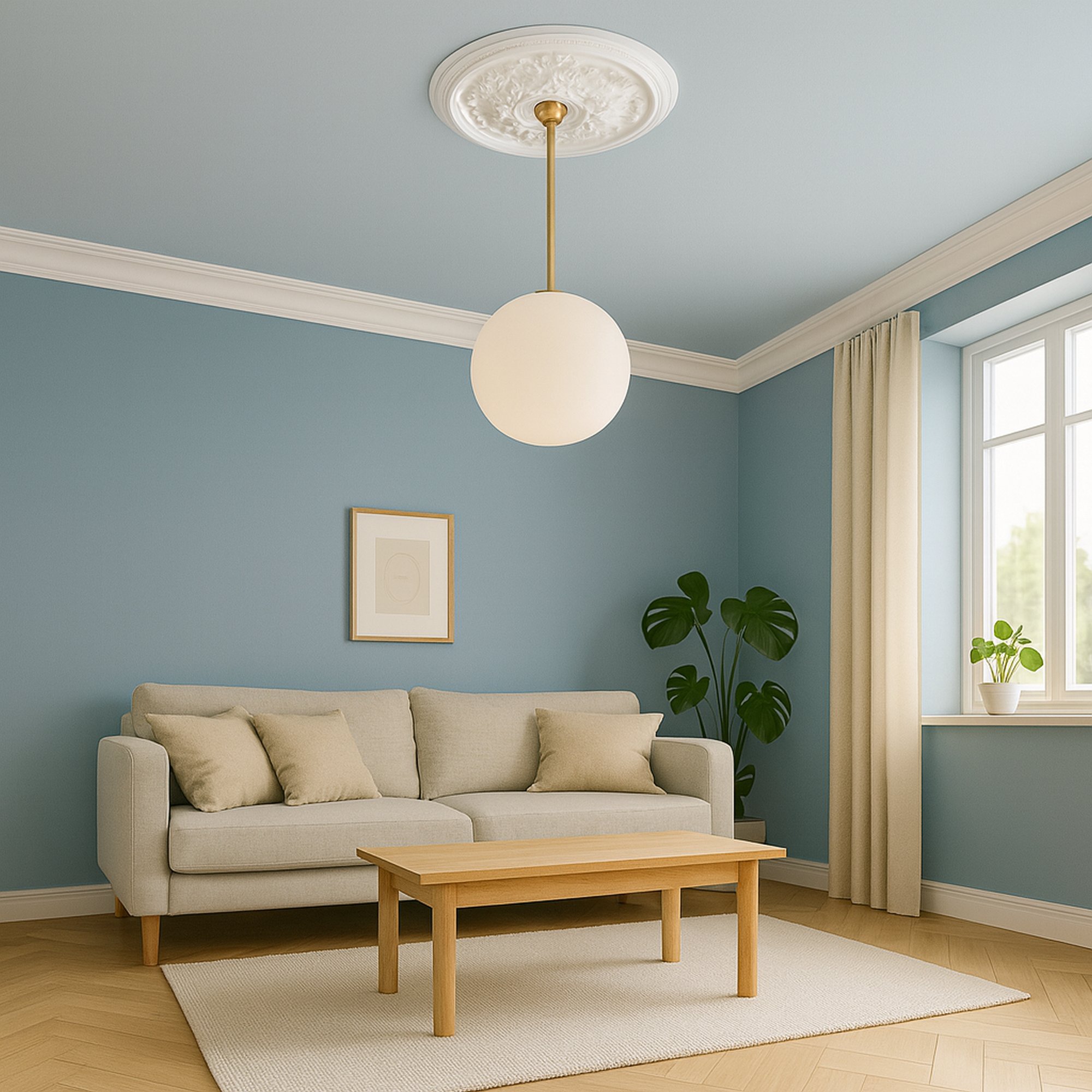 Marbet | Deckenrosette "R14" | Ø34cm | Styropor | weiß