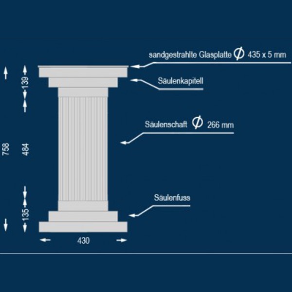 Dekosäule San Luca 266 Abmessungen