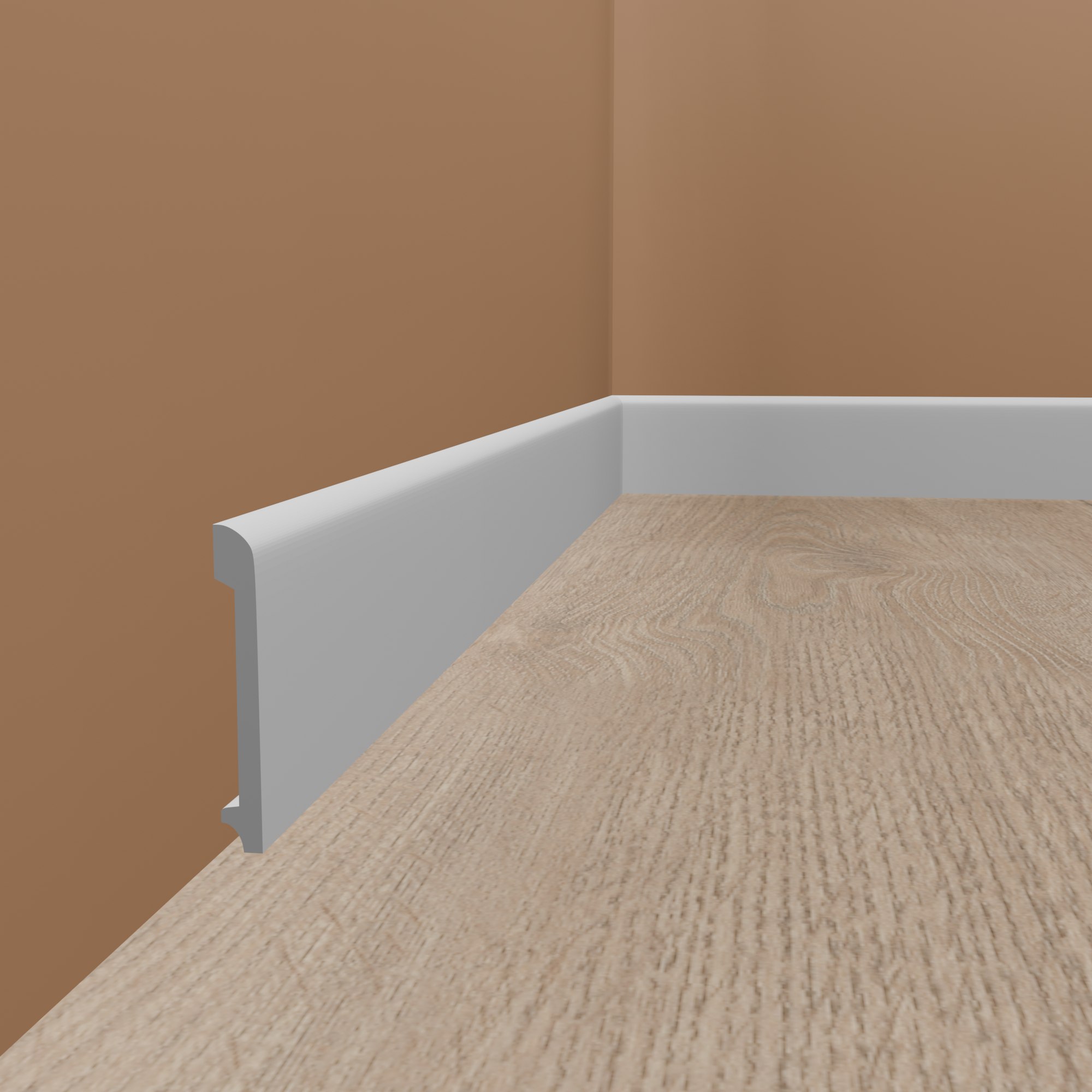 PROVISTON | Sockelleiste "NE236" | 13 x 99 x 2000 mm | Weiß | Fußleiste | Kabelkanal | Hochwertig