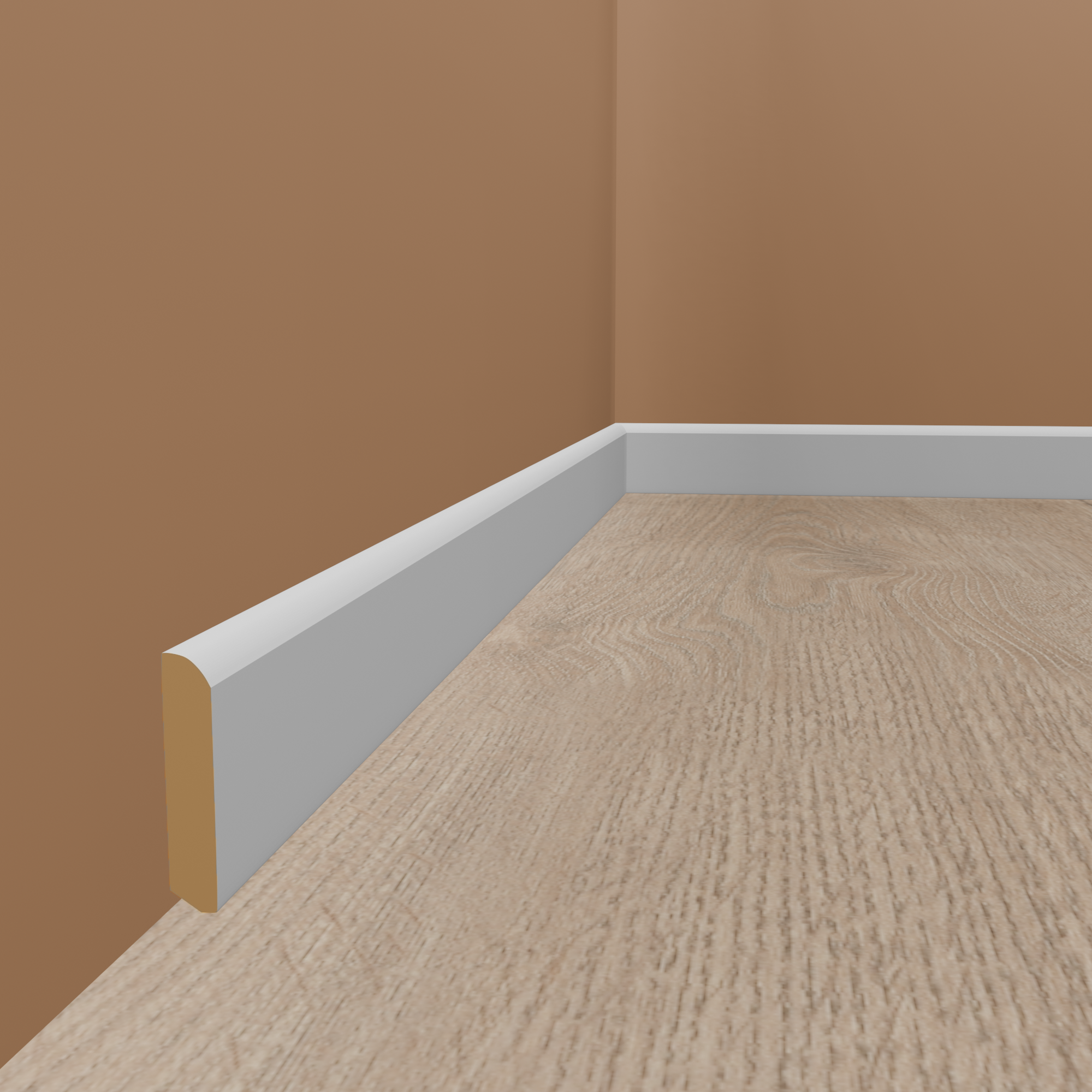 Sockelleiste "Köln" Massivholz 20 x 80 x 2400 mm Weiß Modern by PROVISTON