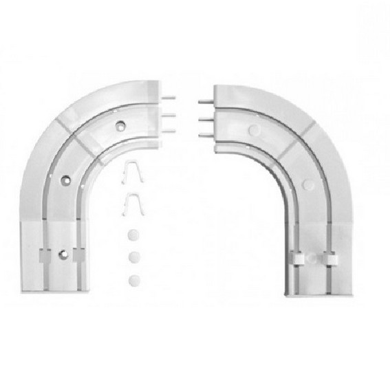 Endstückbögen für zweischienige Gardinenschiene / Vorhangschiene