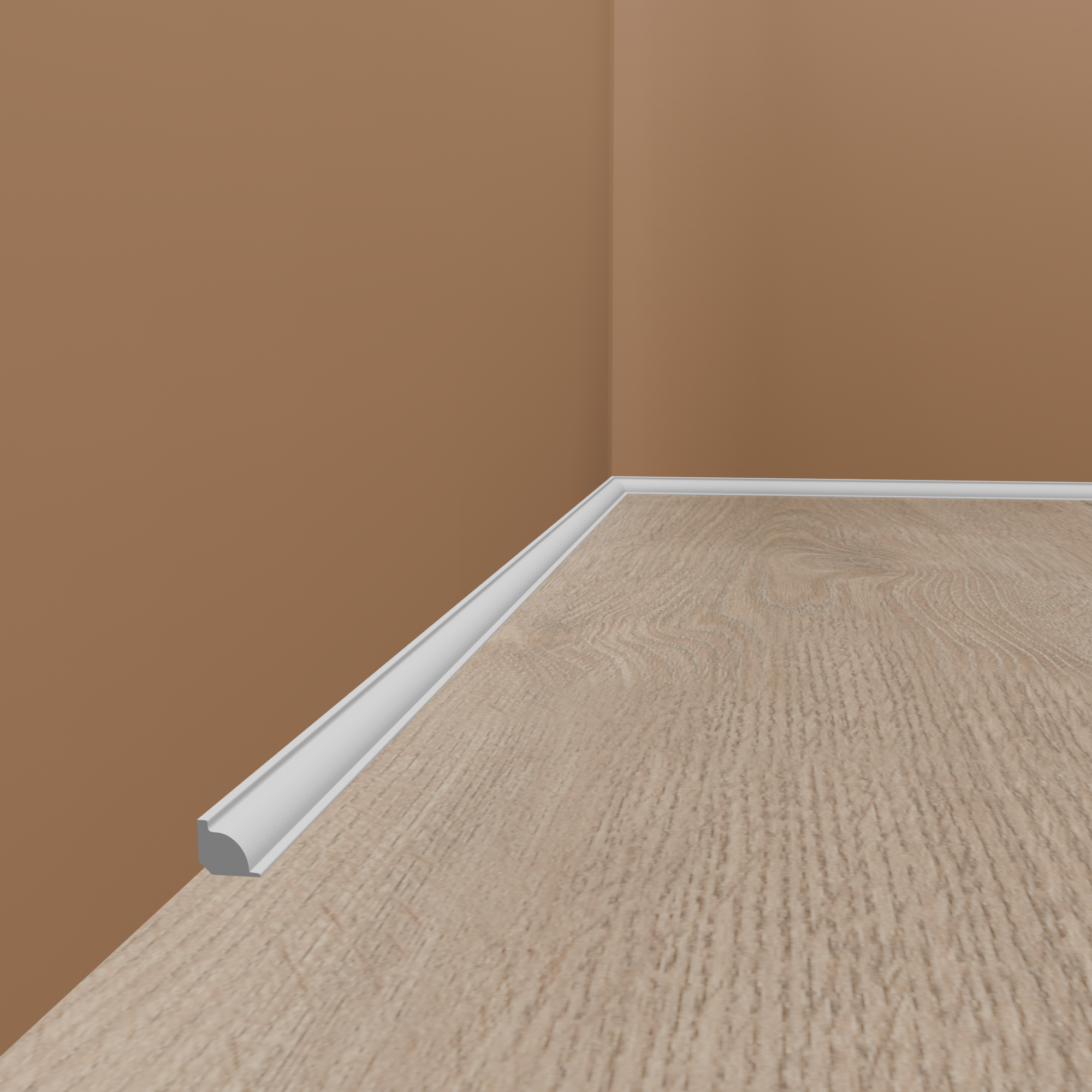 PROVISTON | Sockelleiste "NE001" | 21 x 21 x 2000 mm | Weiß | Fußleiste | Viertelstab | Wohndeko