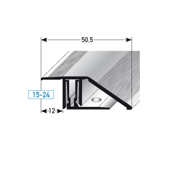 Ausgleichsprofil / Anpassungsprofil Laminat / Parket "Bellingham", für Höhe 15 - 24 mm, 5,5 mm breit, 2-teilig, Aluminium eloxiert, gebohrt-bronze dunkel-1 (Default)