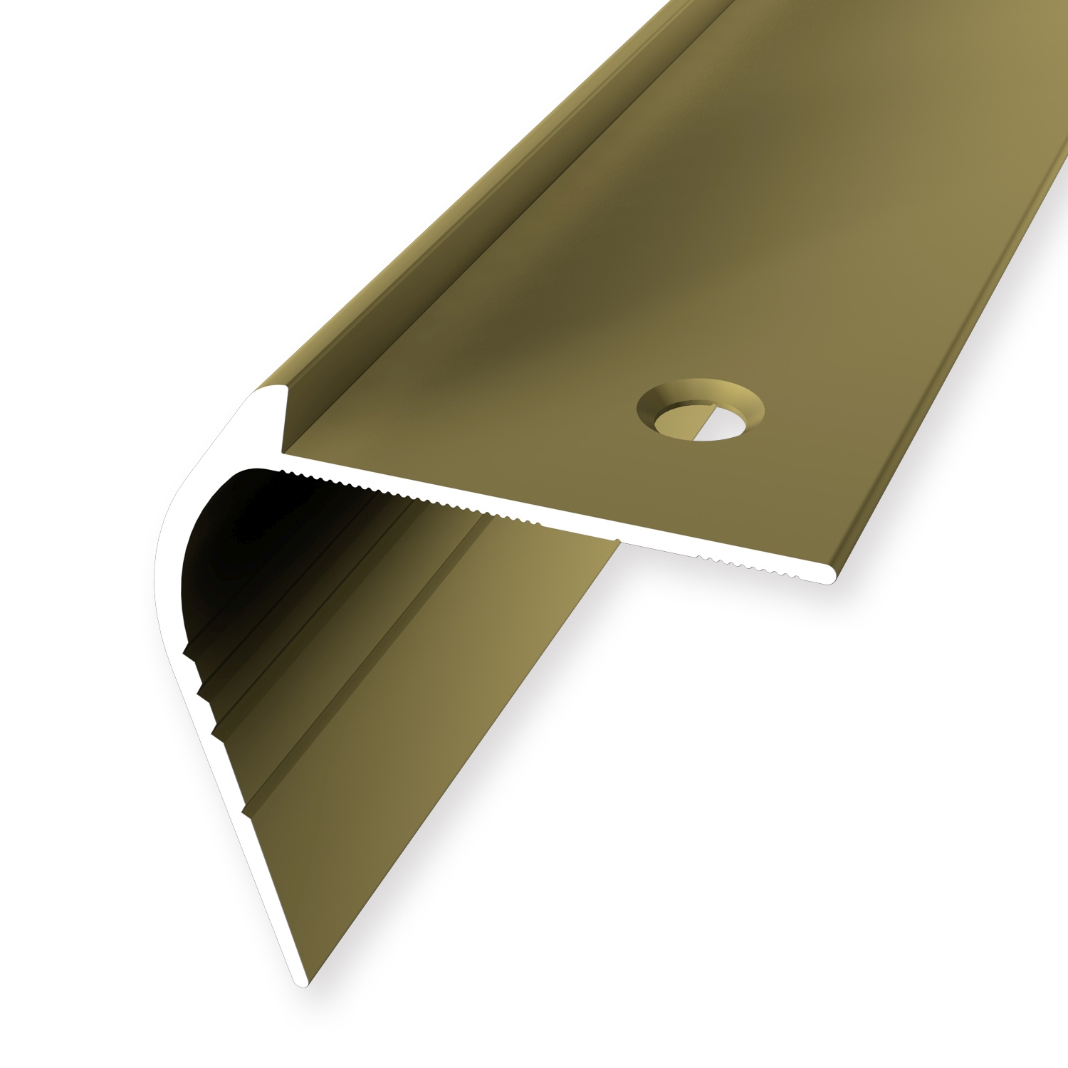 Treppenkantenprofil 50 x 48 x 2500 mm Aluminium Winkelprofil Versenkt Gebohrt versch. Farben Küberit