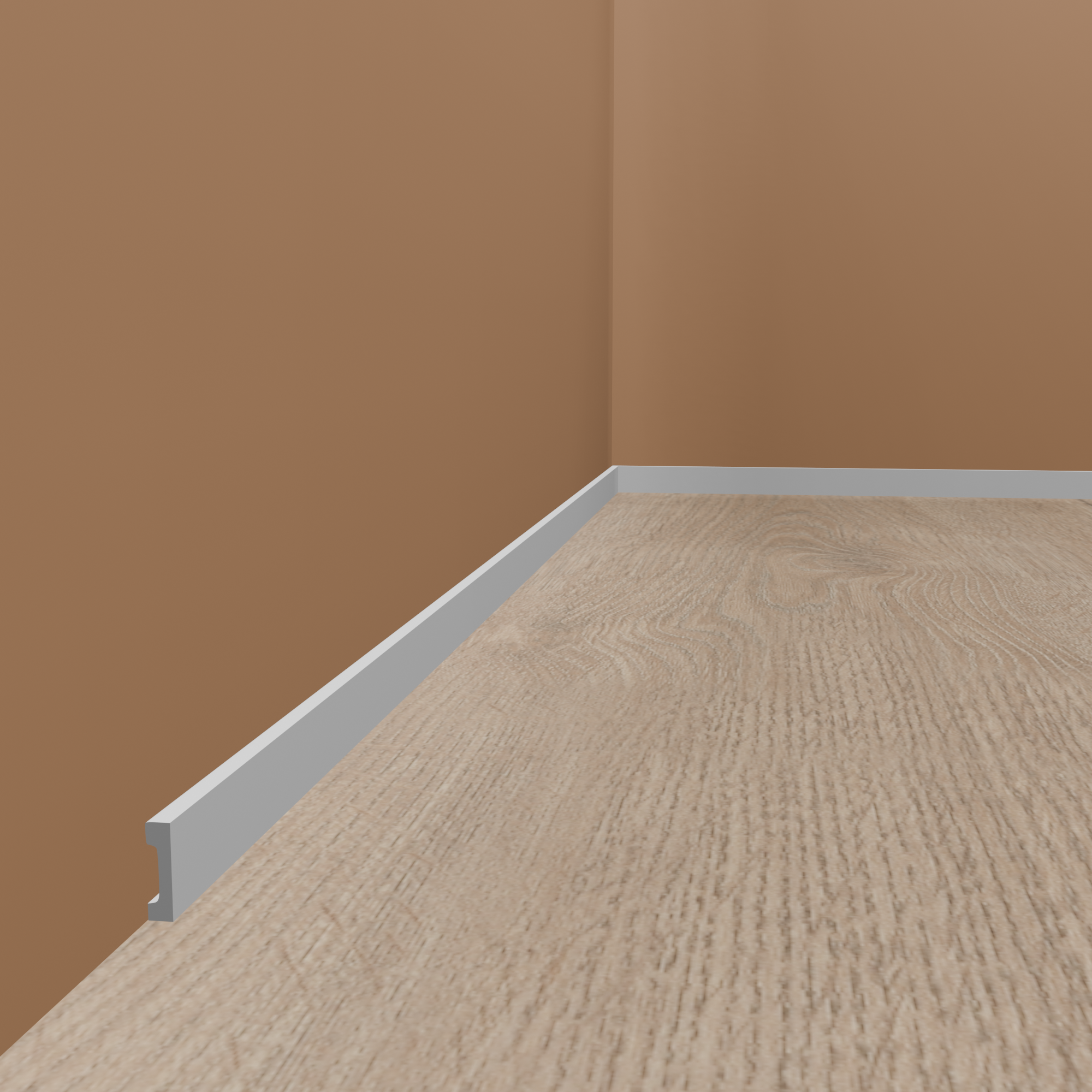 PROVISTON | Sockelleiste "NE008" | 17 x 80 x 2000 mm | Weiß | Fußleiste | Wendbar | Wohndekoration