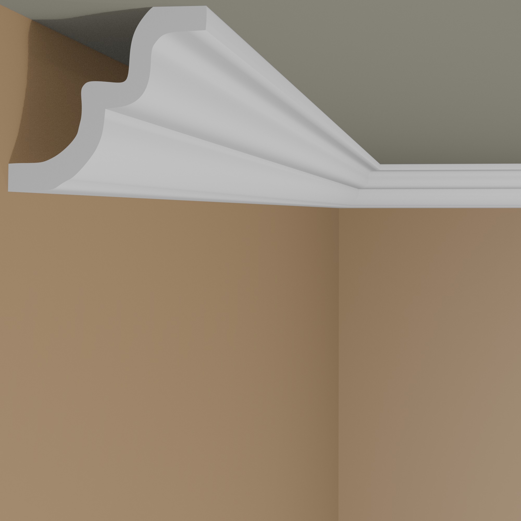 Marbet Deckenleiste E-21 | Polystyrol 62 x 62 x 2000 mm Weiß Styropor Stuckleiste