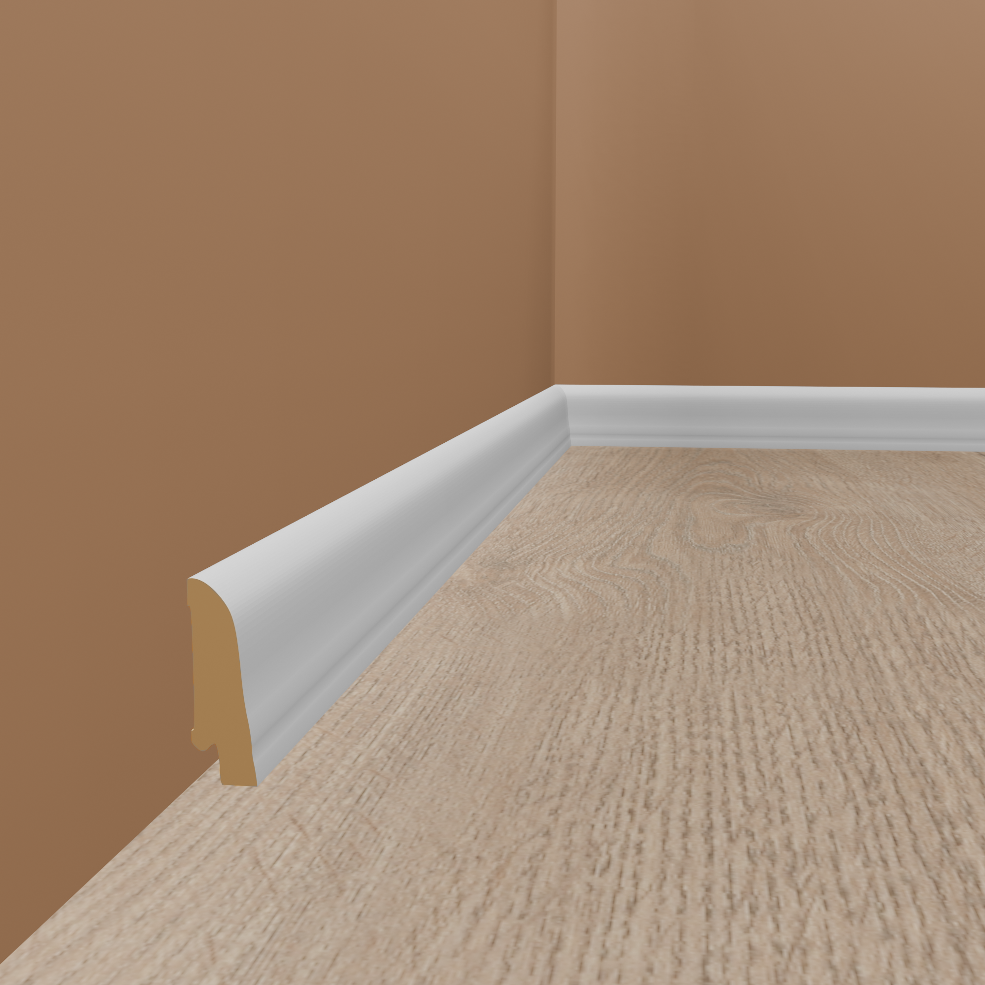 Sockelleiste "Aachen" Echtholzfurnier 20 x 58 x 2500 mm Weiß Modern by PROVISTON