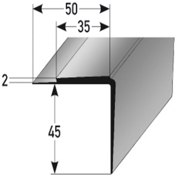 PROVISTON Treppenkanten- & Winkelprofile Belver H 47 mm B 50 mm L 2500 mm Einfasshöhe 2 mm