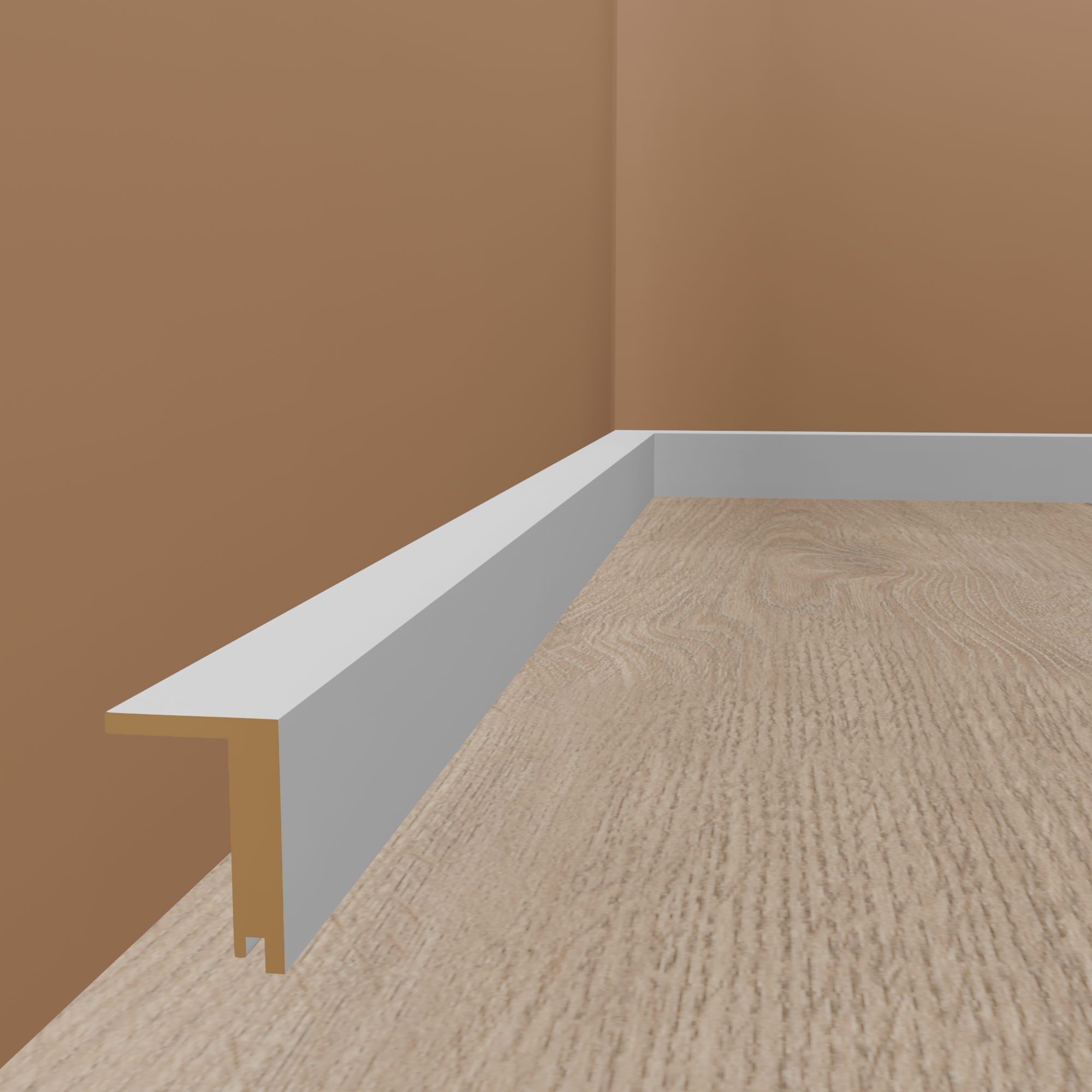 Heizrohrabdeckleiste MDF bis 88 mm 64 x 96 x 2500 mm Weiß Fußleiste eckiges Profil by PROVISTON