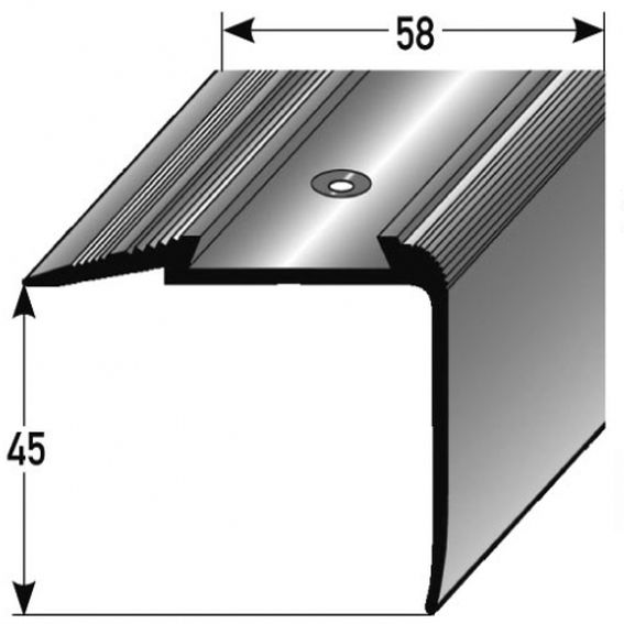 PROVISTON Treppenkanten- & Winkelprofile Agira Höhe 45 mm Breite 58 mm Aluminium eloxiert