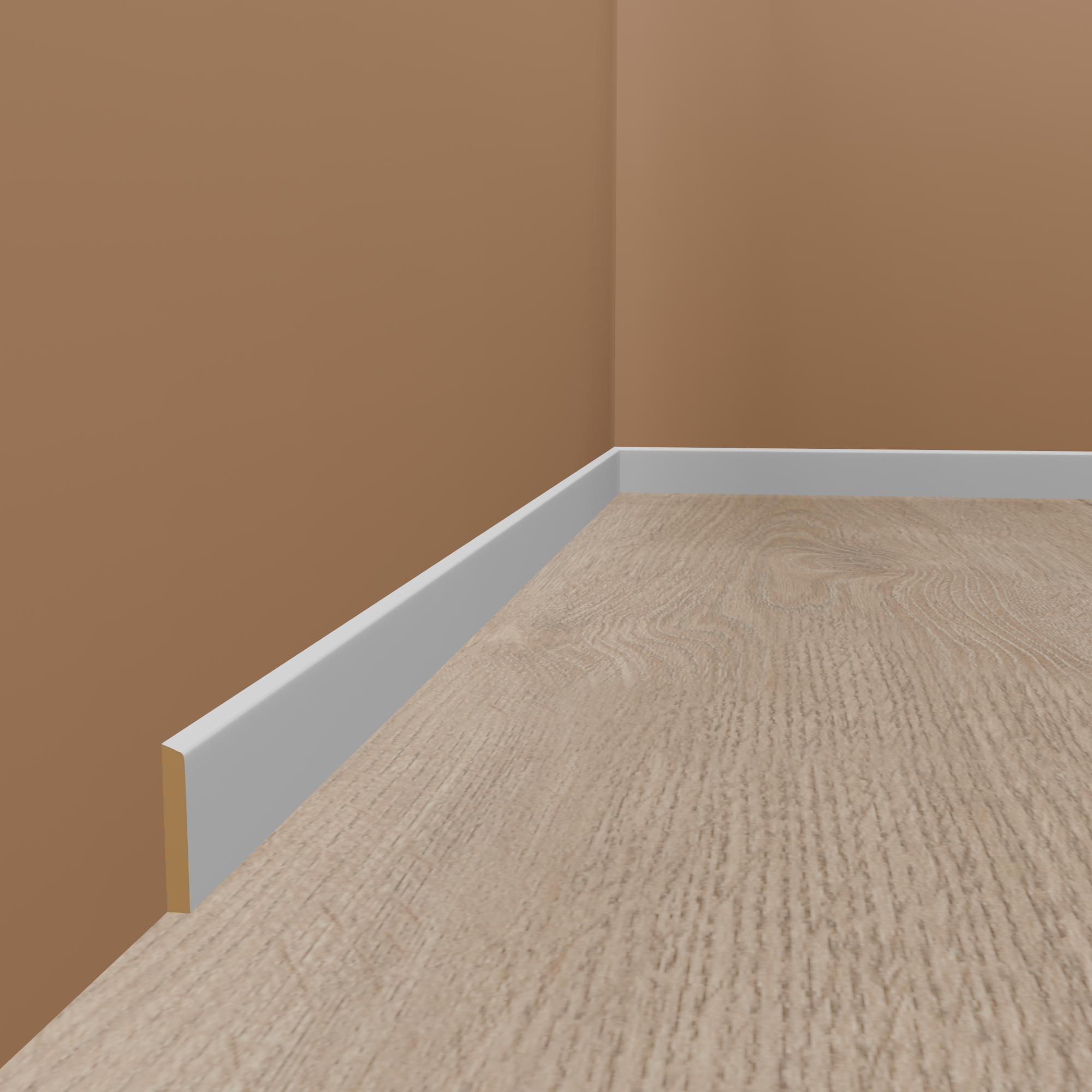 Sockelleiste Bochum Massivholz 13 x 58 x 2400 mm Weiß Fußleiste by PROVISTON