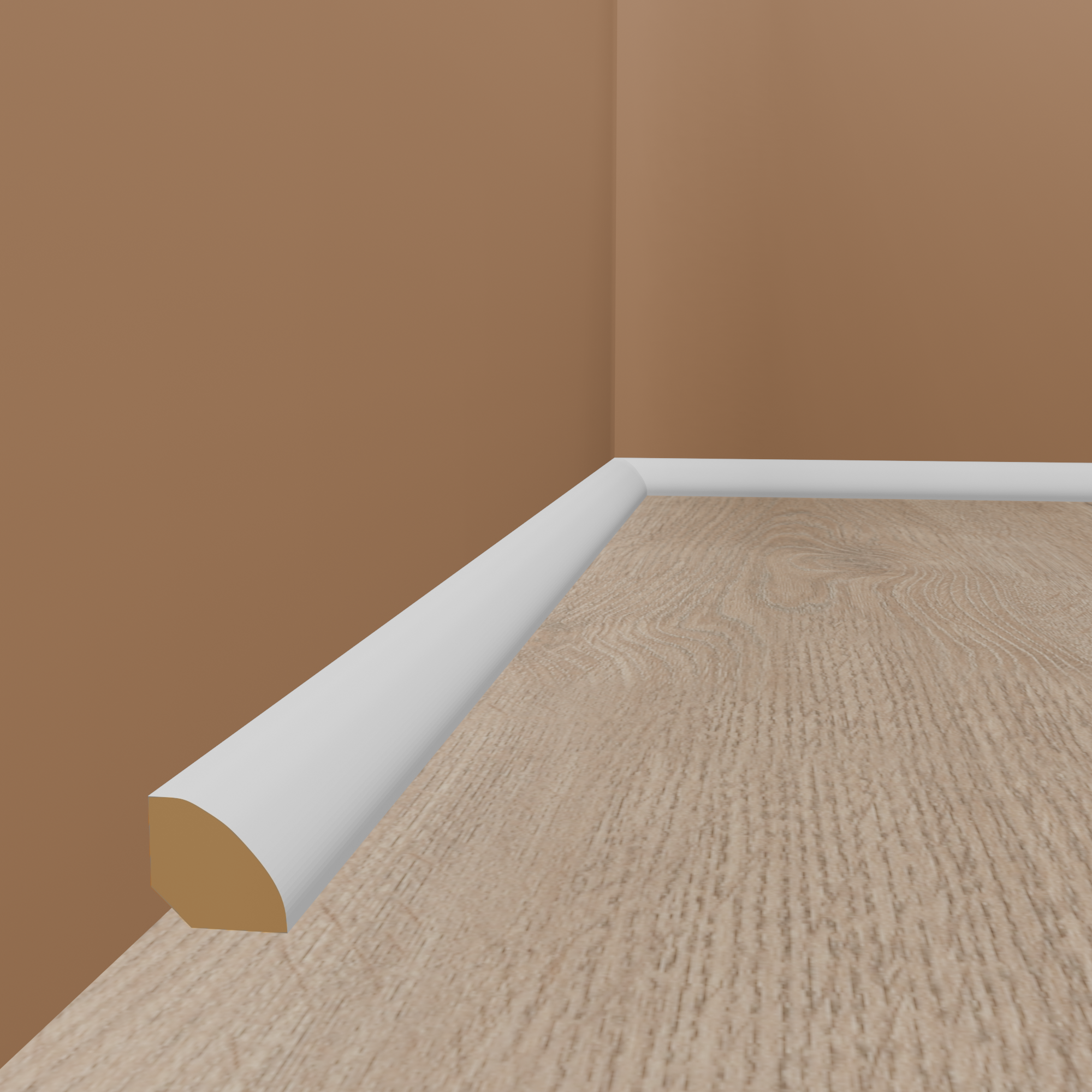 Viertelstableiste Luzern Massivholz 14 x 14 x 2000 mm Weiß Fußleiste by PROVISTON