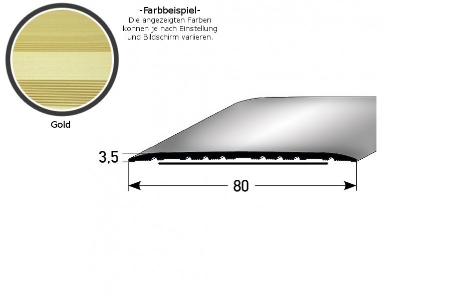 PROVISTON Übergangsprofil Höhe 3.5 mm Breite 80 mm Übergangsschiene Aluminium