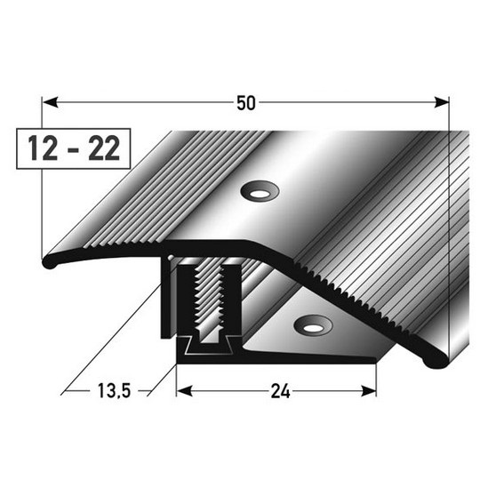 PROVISTON Höhen- & Anpassungsprofile Halifax B 50 mm Einfasshöhe 12 - 22 mm Alu eloxiert