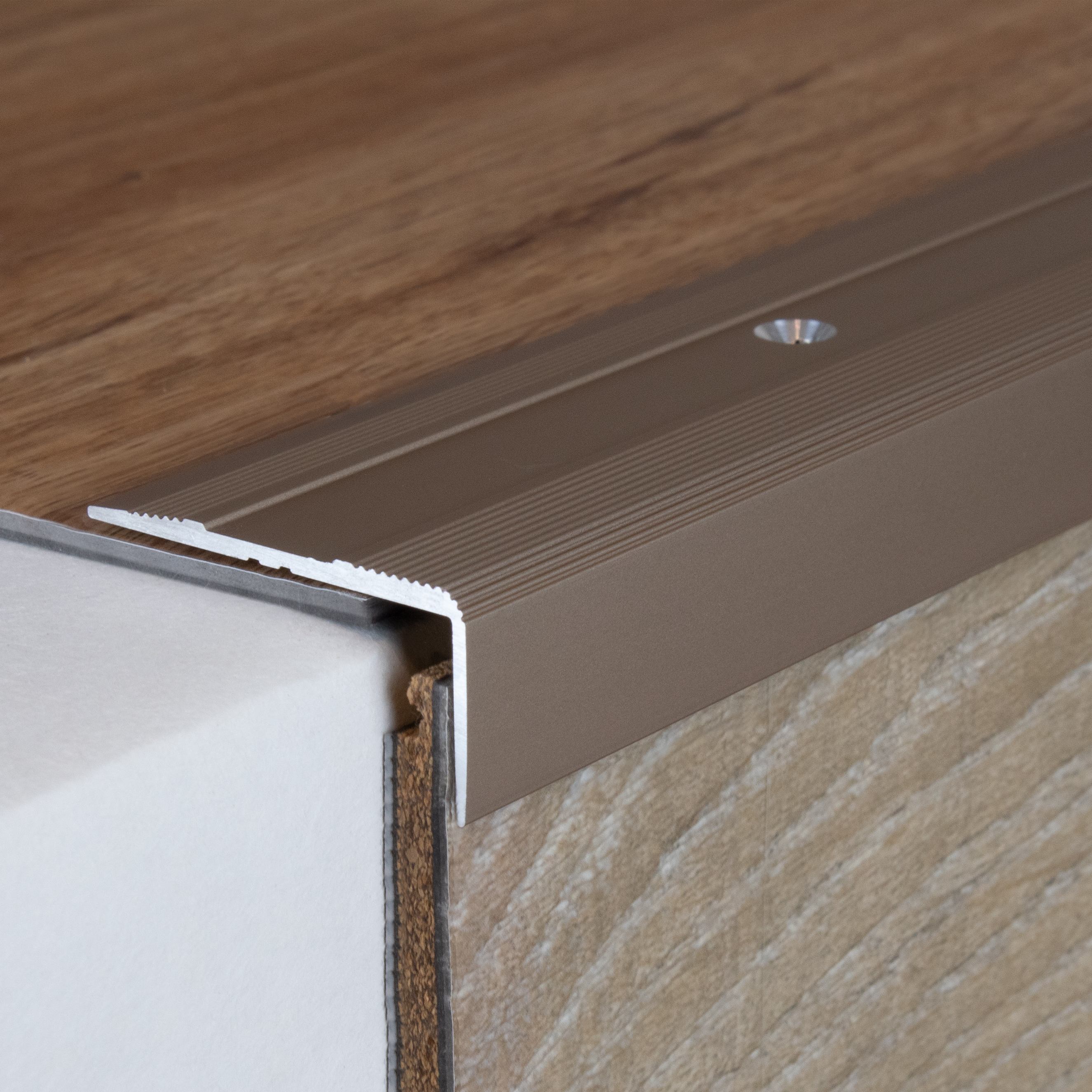 PROVISTON Treppenkanten- & Winkelprofile Milena H 15 mm B 36 mm L 1000 mm Aluminium