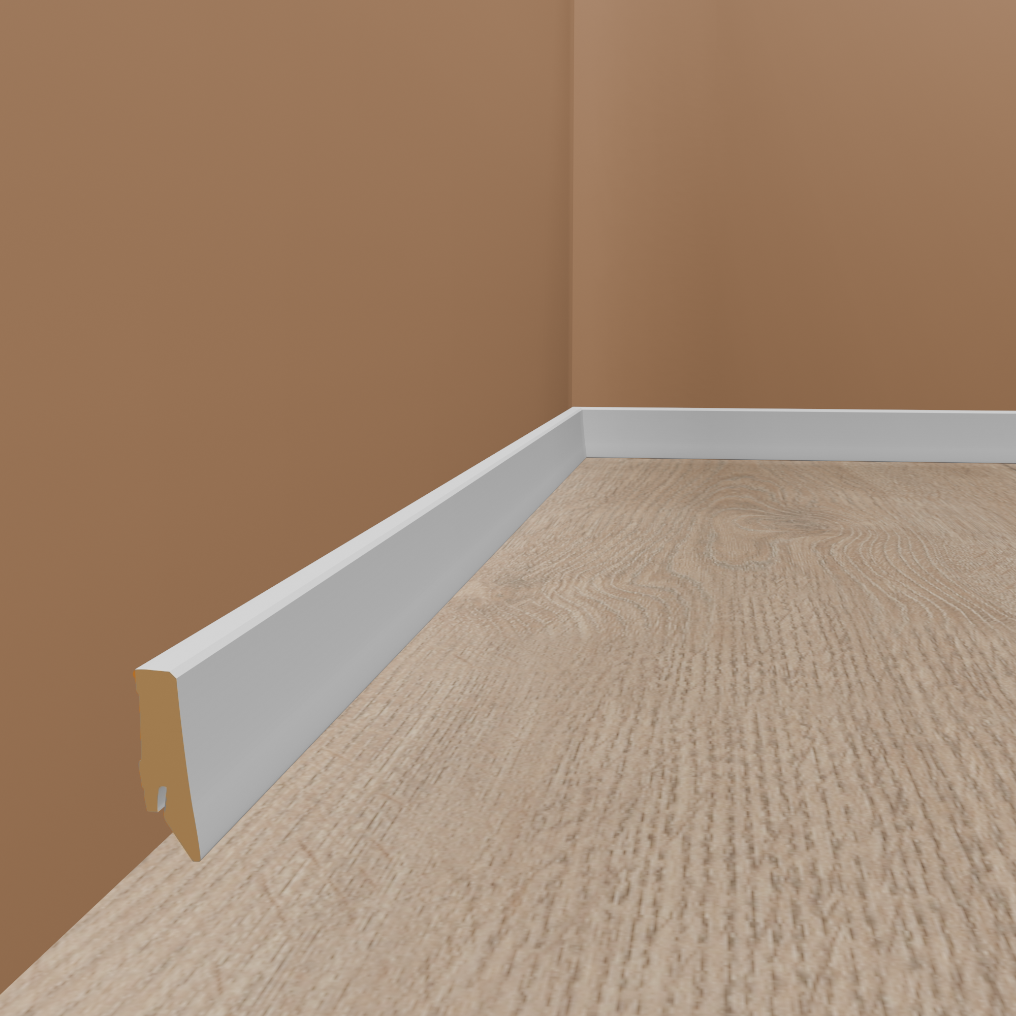 Sockelleiste Eckiges Profil 18 x 58 x 2500 mm MDF foliert Weiß Klassisch by PROVISTON