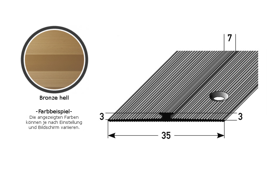 Auer Einfass & Abschlussprofil Rathmore Höhe 3 - 5 mm Breite 35 mm Länge 2700 mm Aluminium