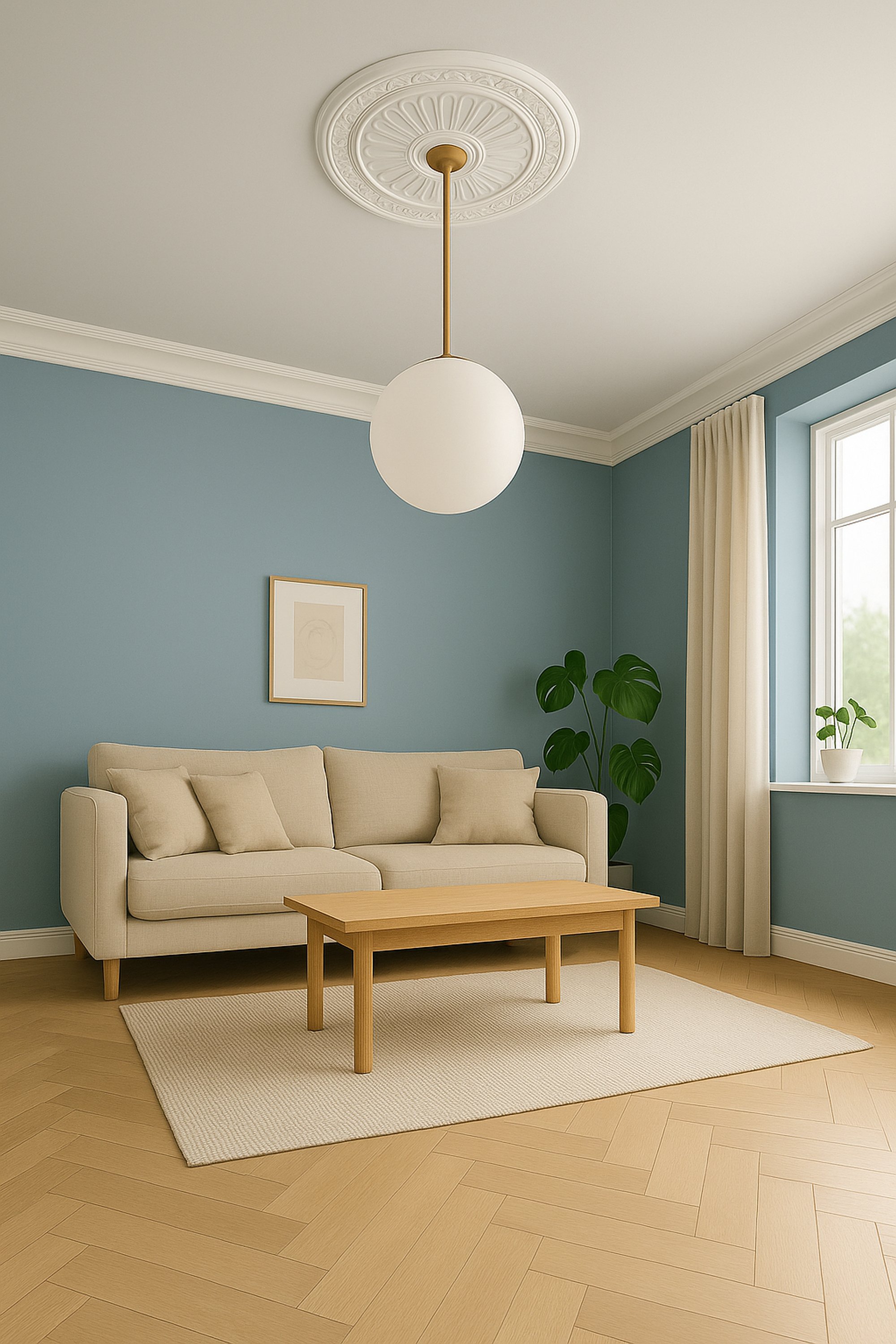 Marbet | Rosette "R15" | Ø 34 cm | Styropor | weiß