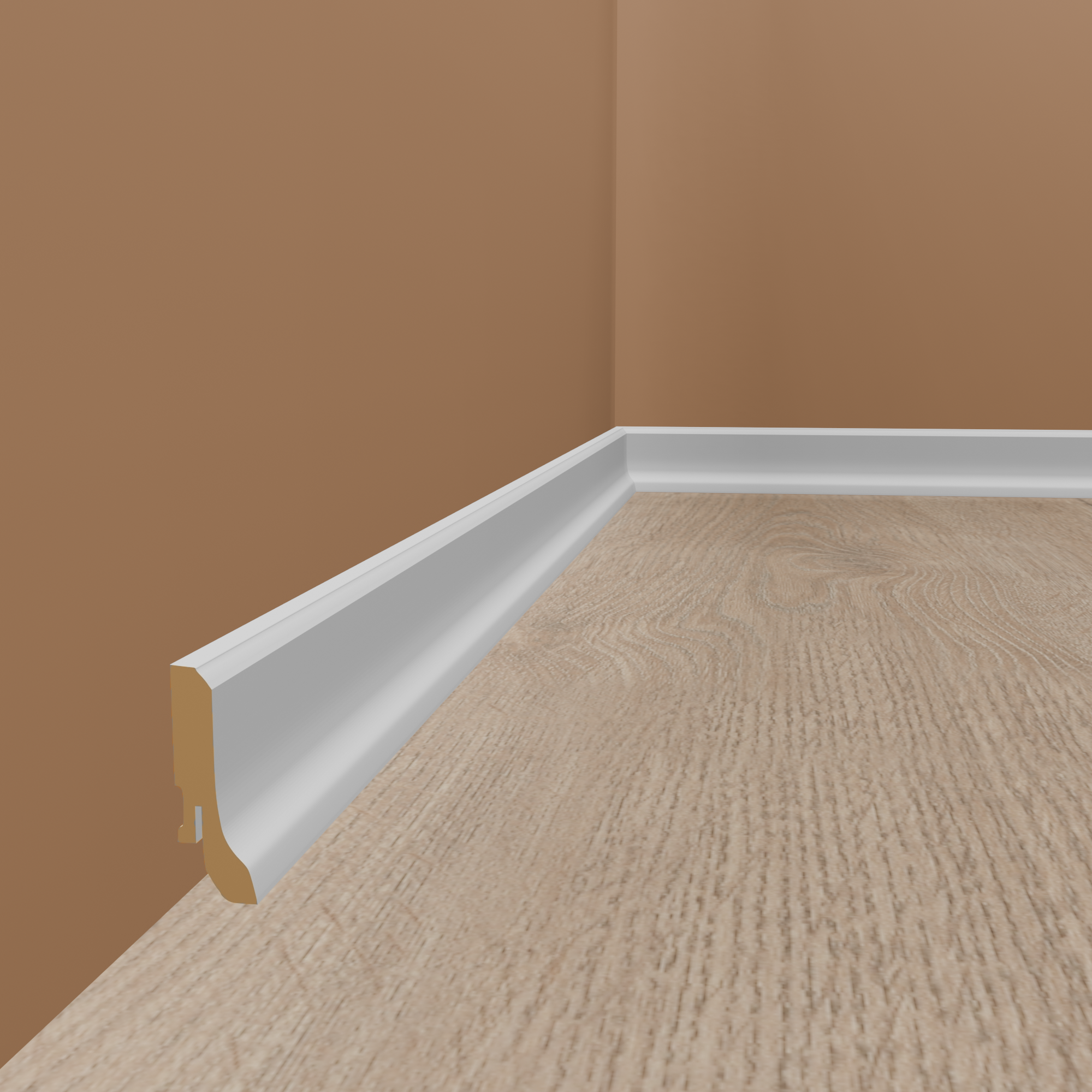 Fliesenabdeckleiste Bis 65 mm Höhe 19 x 80 x 2500 mm MDF foliert Weiß Modern by PROVISTON