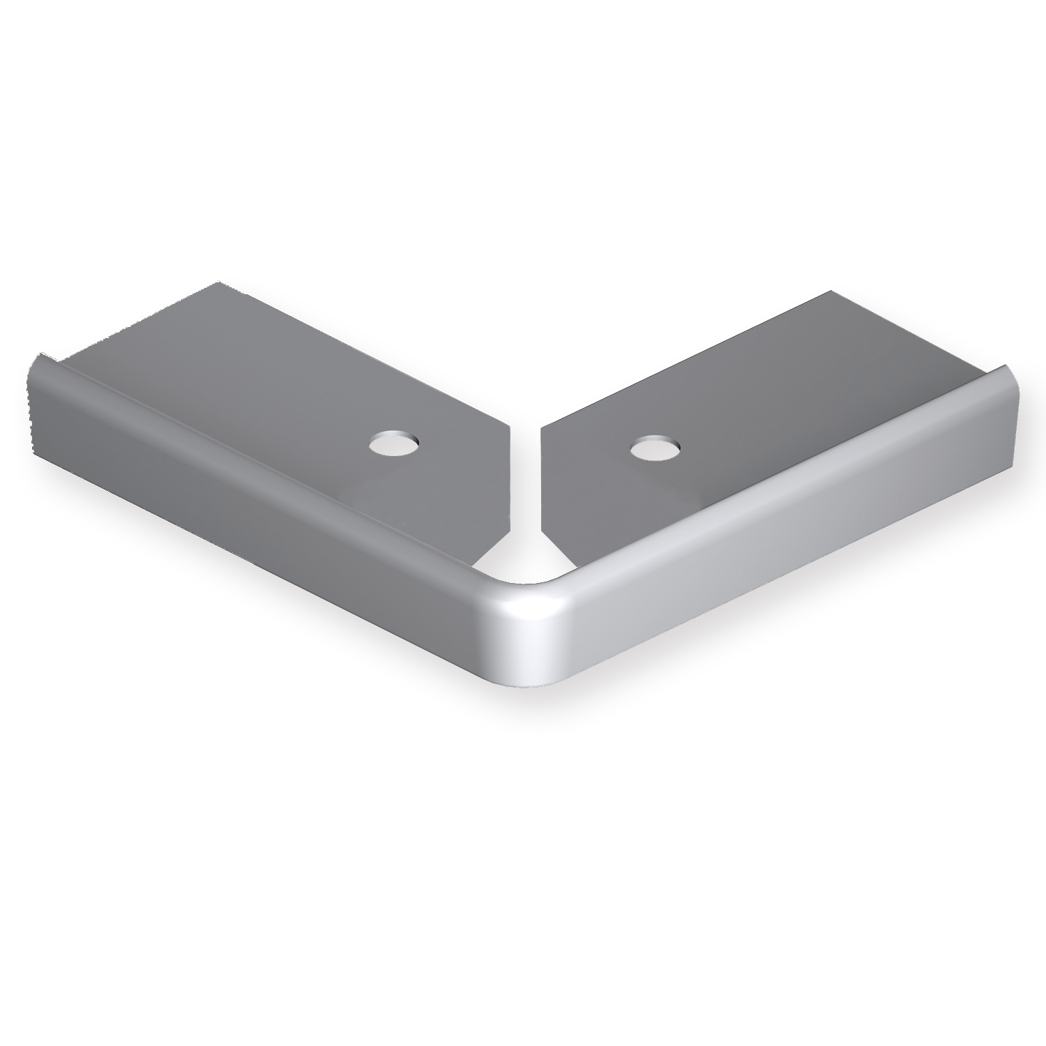 Treppenkantenprofil 18.5 x 48 mm Aluminium Runde Treppen Ecke 90 Grad Glatt Versenkt Gebohrt Küberit